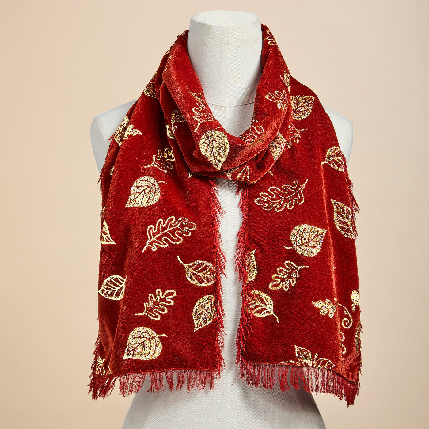 Gold Metallic & Velvet Fall Treasures Scarf