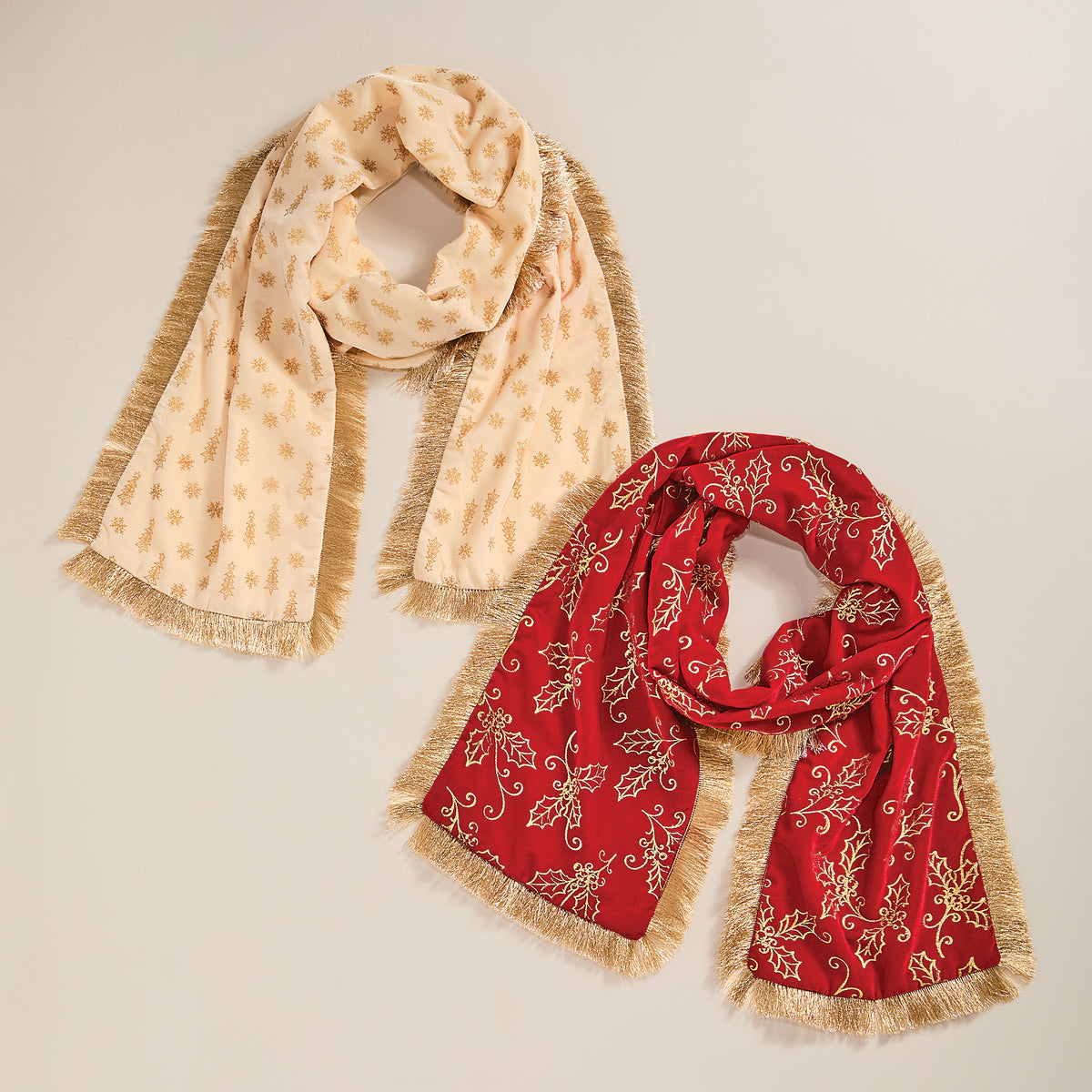 Red Velvet Christmas Motif Scarf (Preorder)