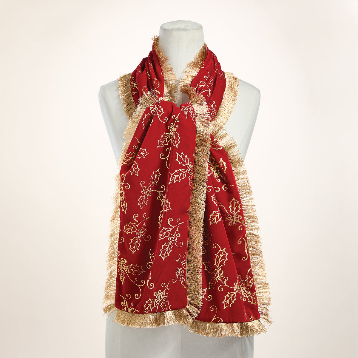 Red Velvet Christmas Motif Scarf (Preorder)