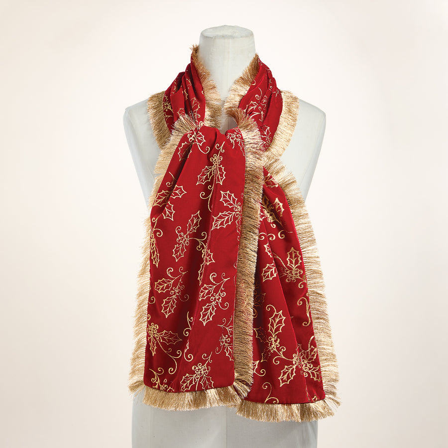Red Velvet Christmas Motif Scarf (Preorder)
