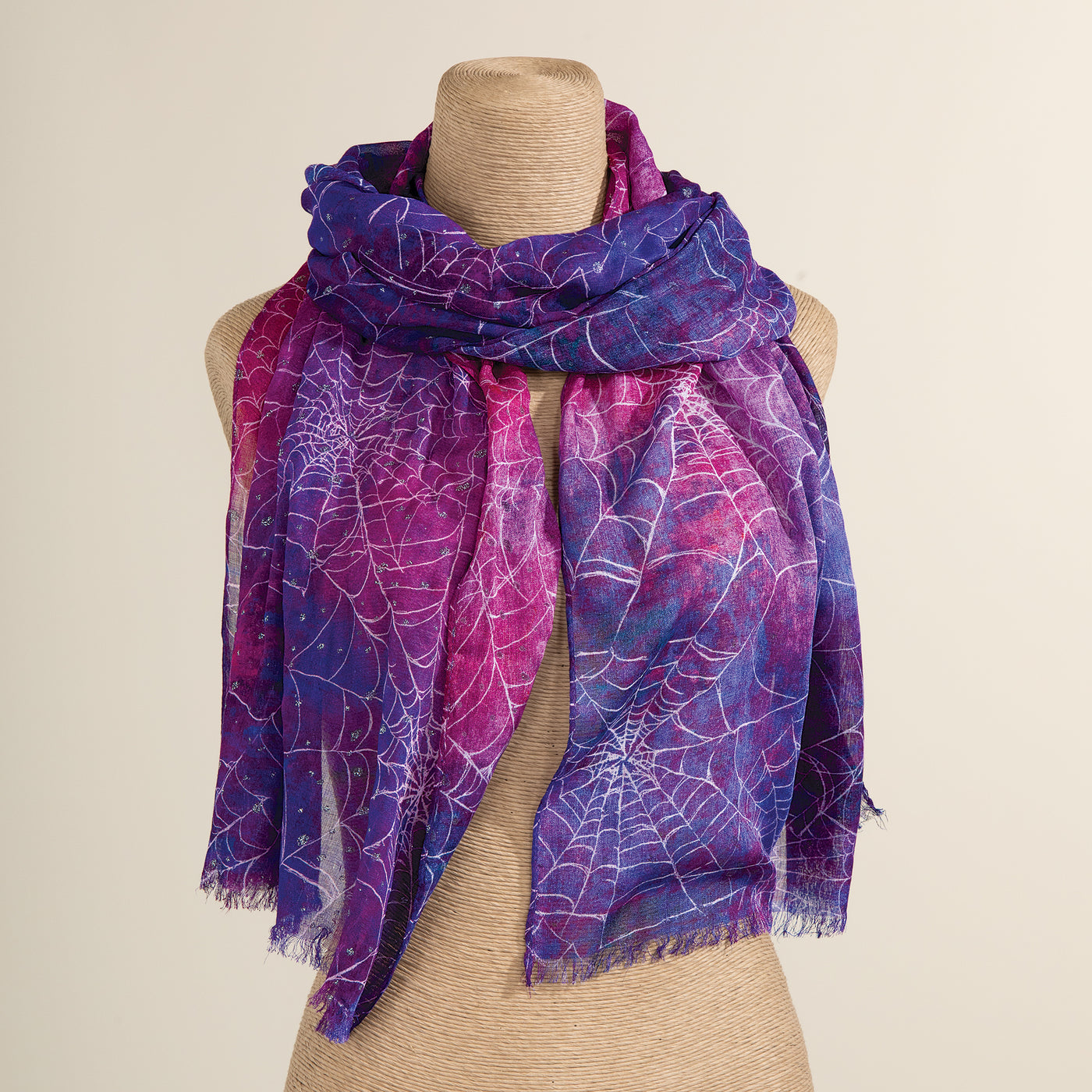 Sparkling Spider Webs Ombre Scarf