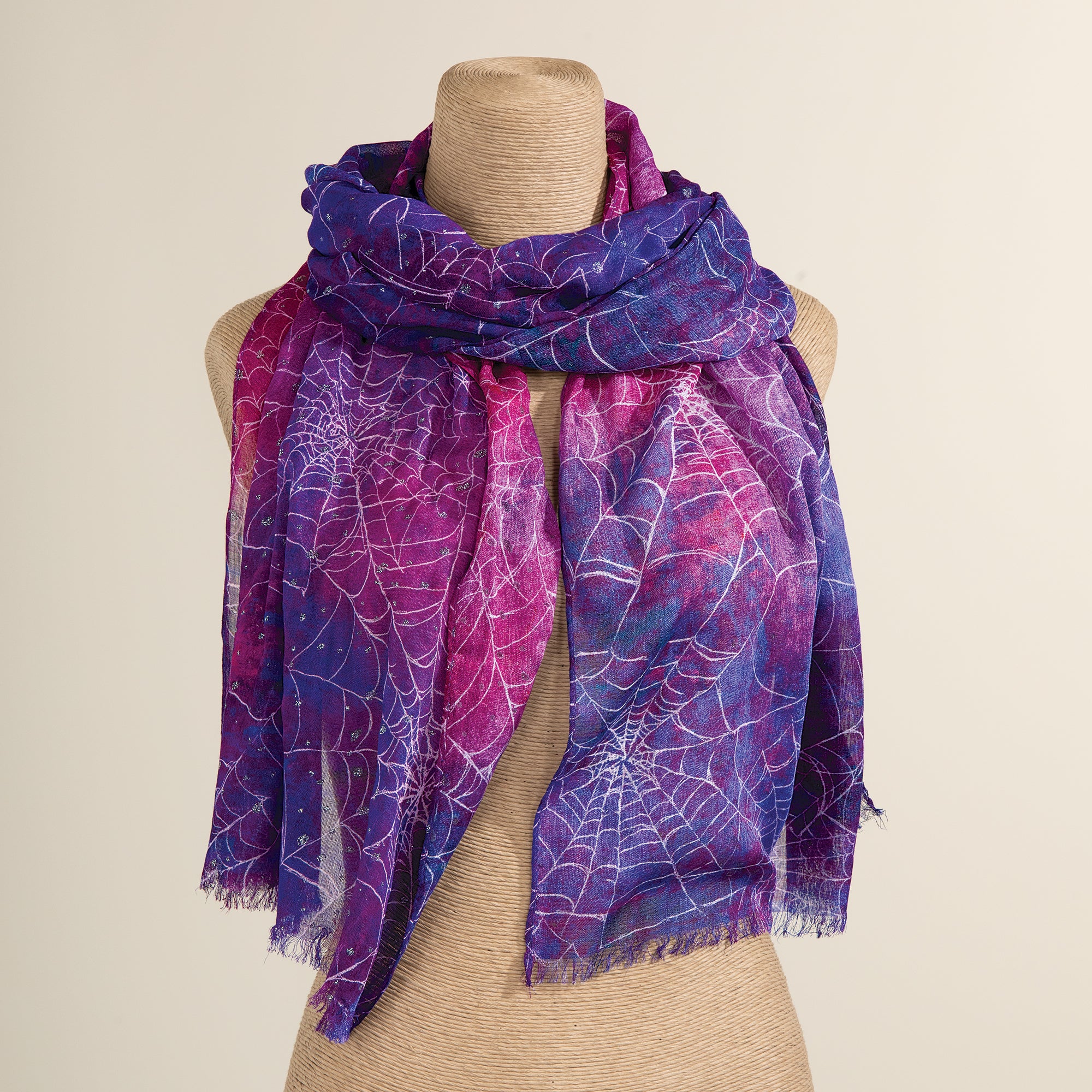 Sparkling Spider Webs Ombre Scarf