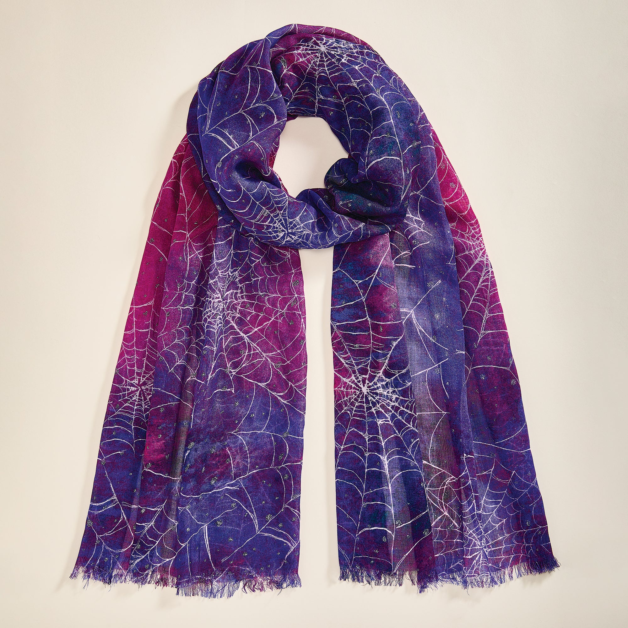 Sparkling Spider Webs Ombre Scarf