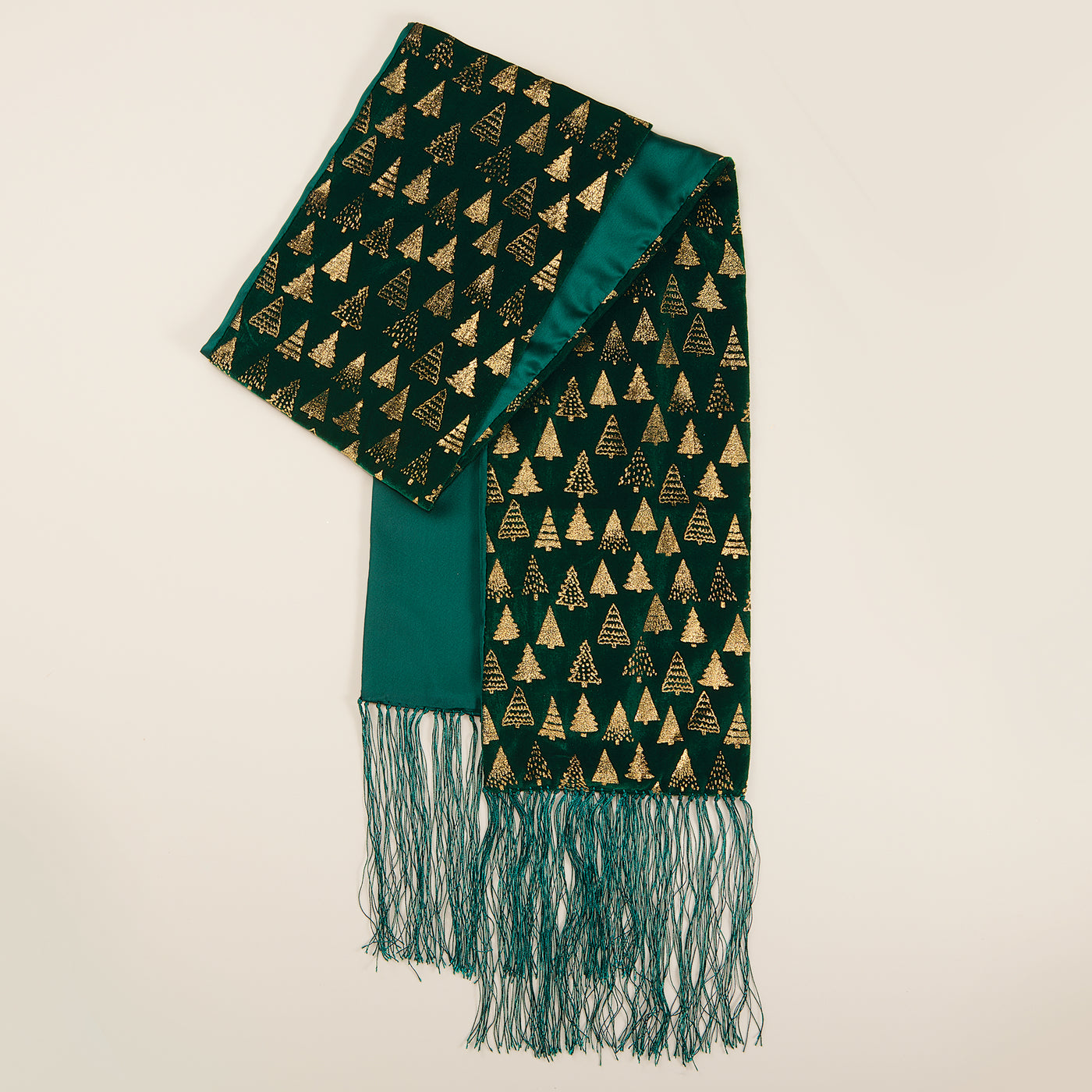 Green & Gold Velvet Christmas Dreams Scarf