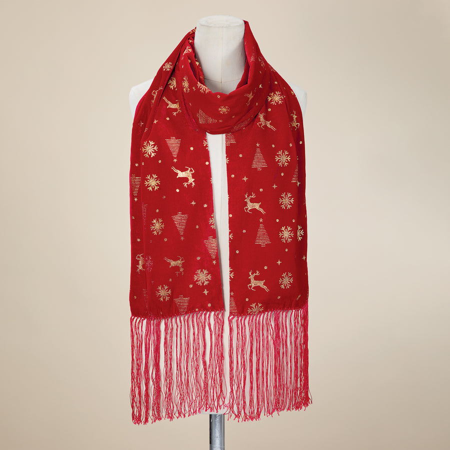 Holiday Dreams Red Velvet Scarf