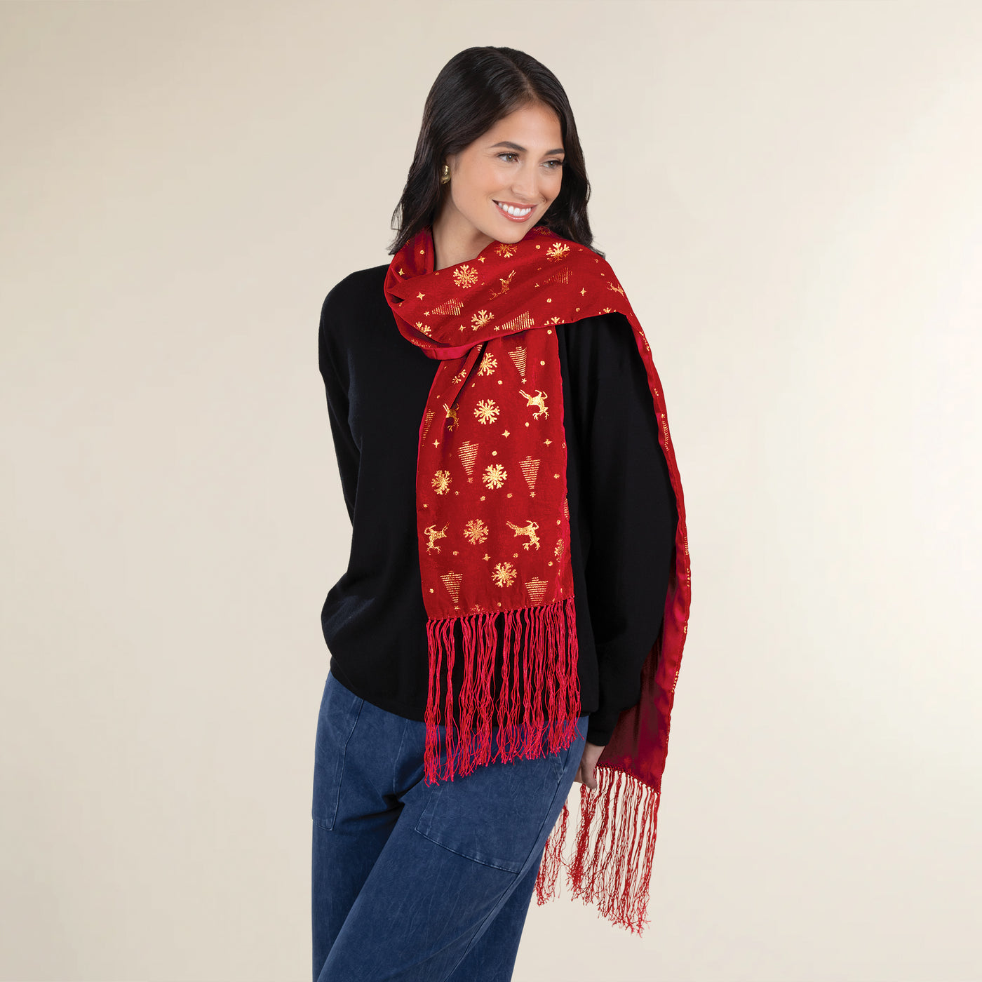 Holiday Dreams Red Velvet Scarf
