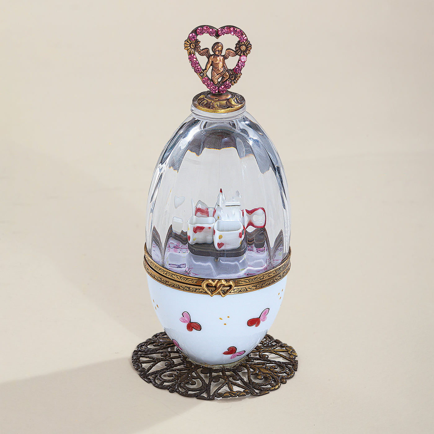 Limoges Porcelain & Glass Tea Time Egg