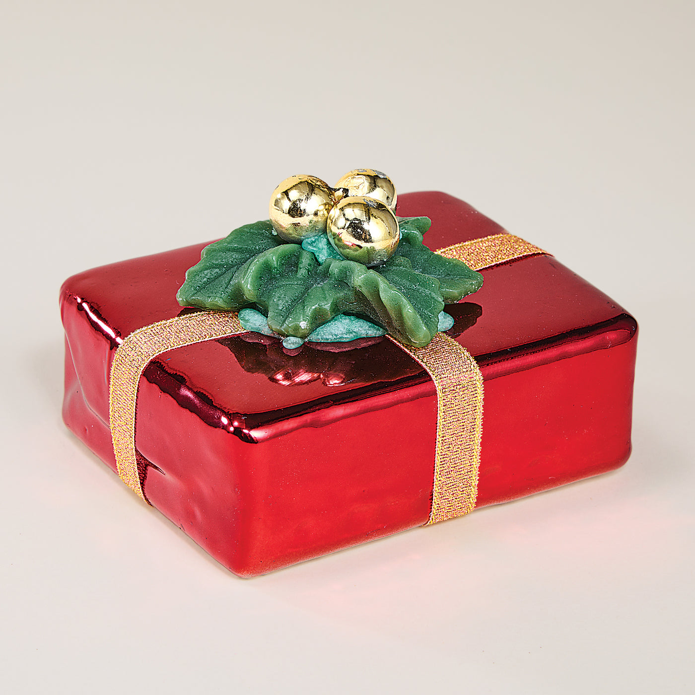Red Metallic Wrapped Gift Candle