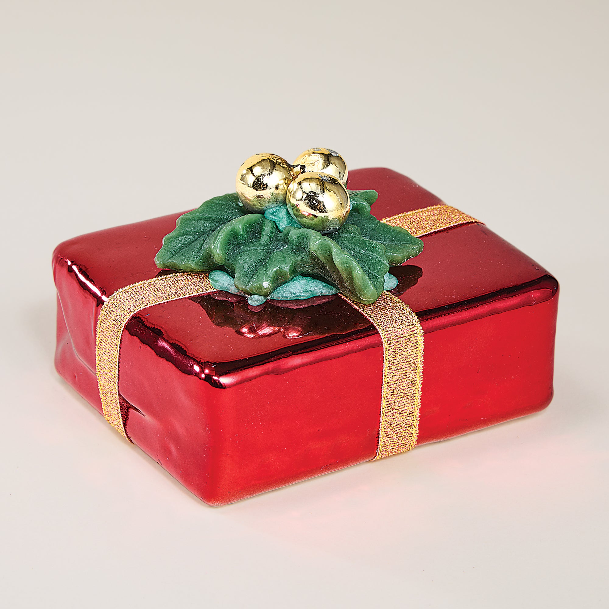 Red Metallic Wrapped Gift Candle