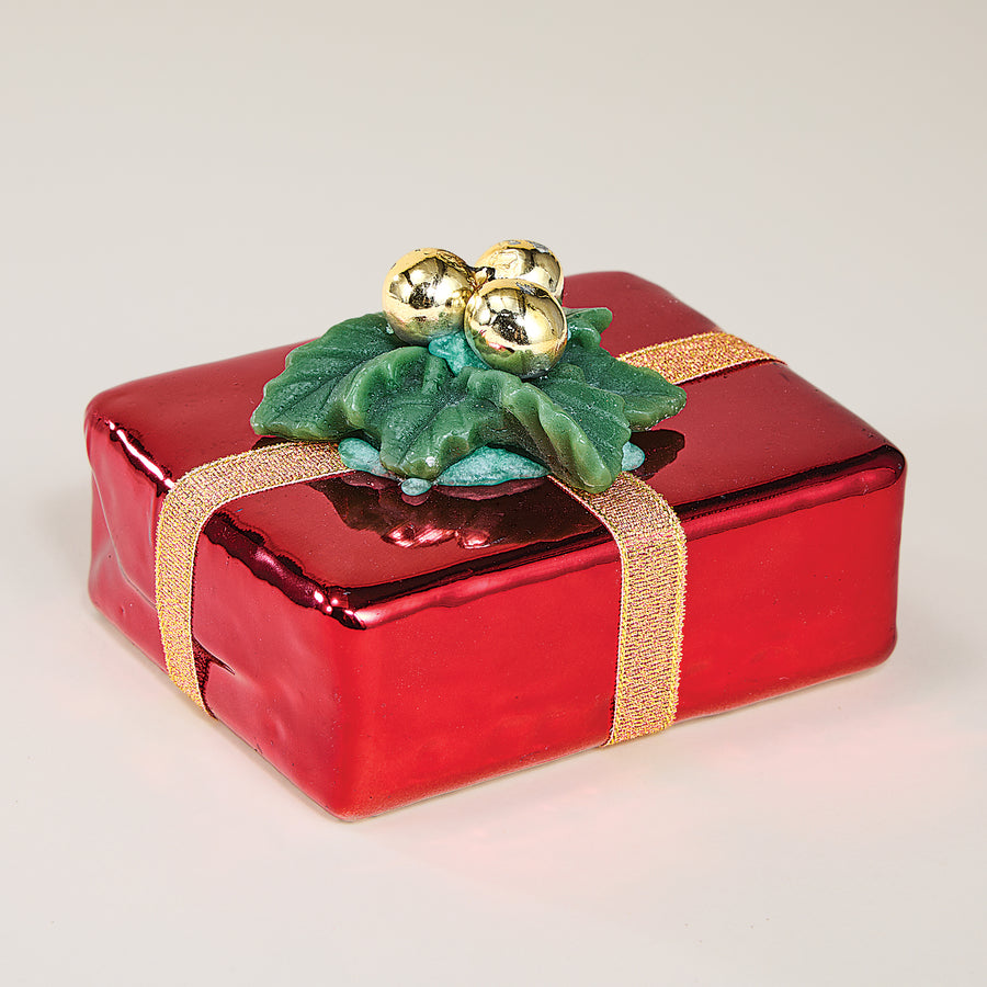 Red Metallic Wrapped Gift Candle