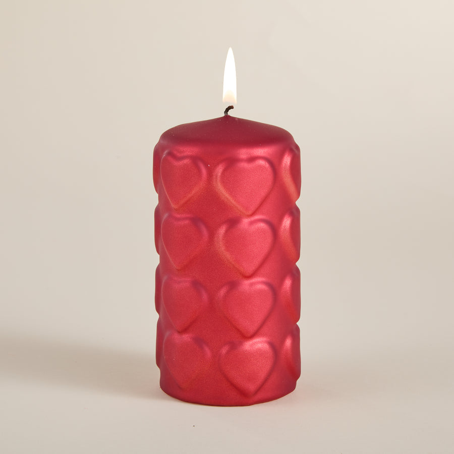 Heart-Filled Pillar Candle