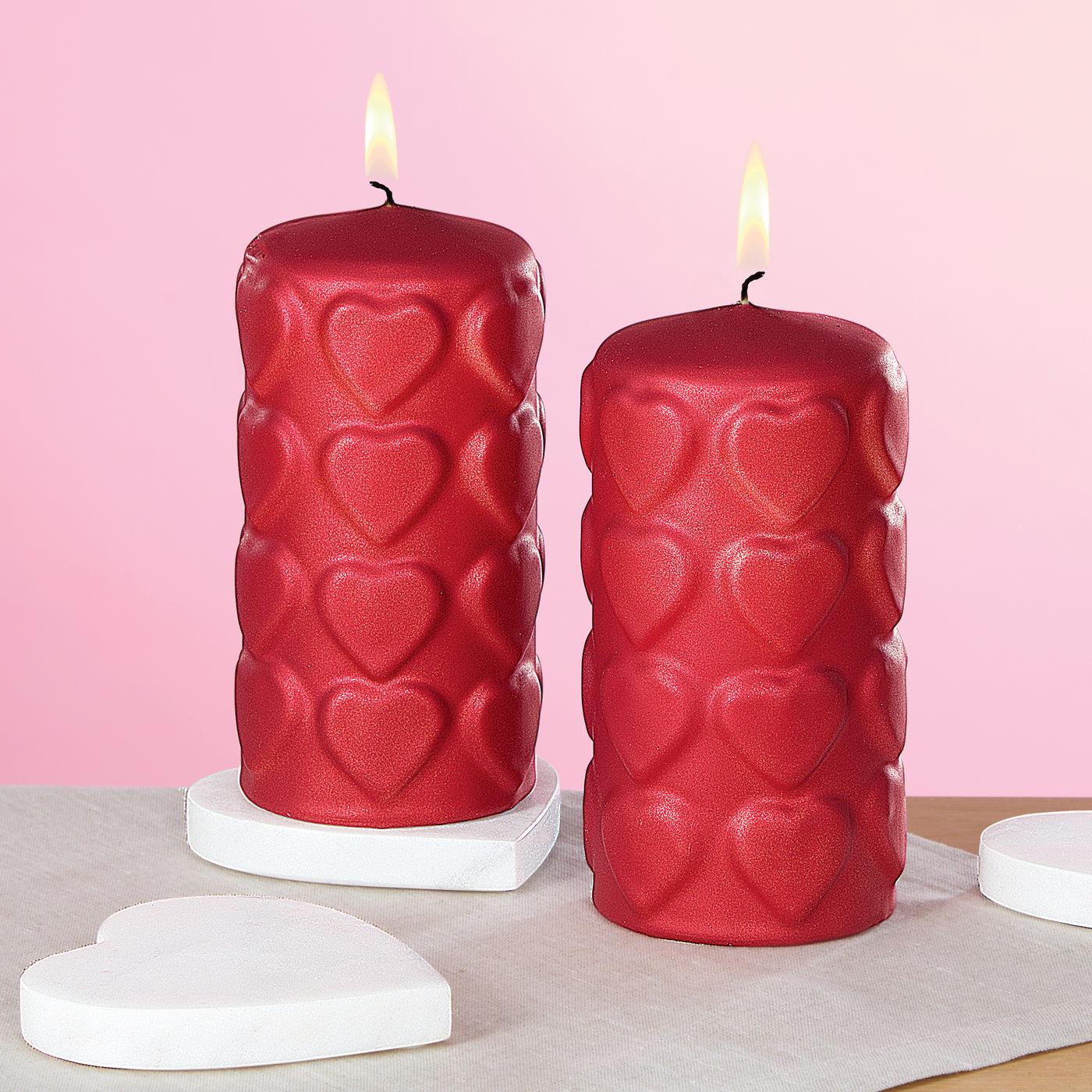 Heart-Filled Pillar Candle