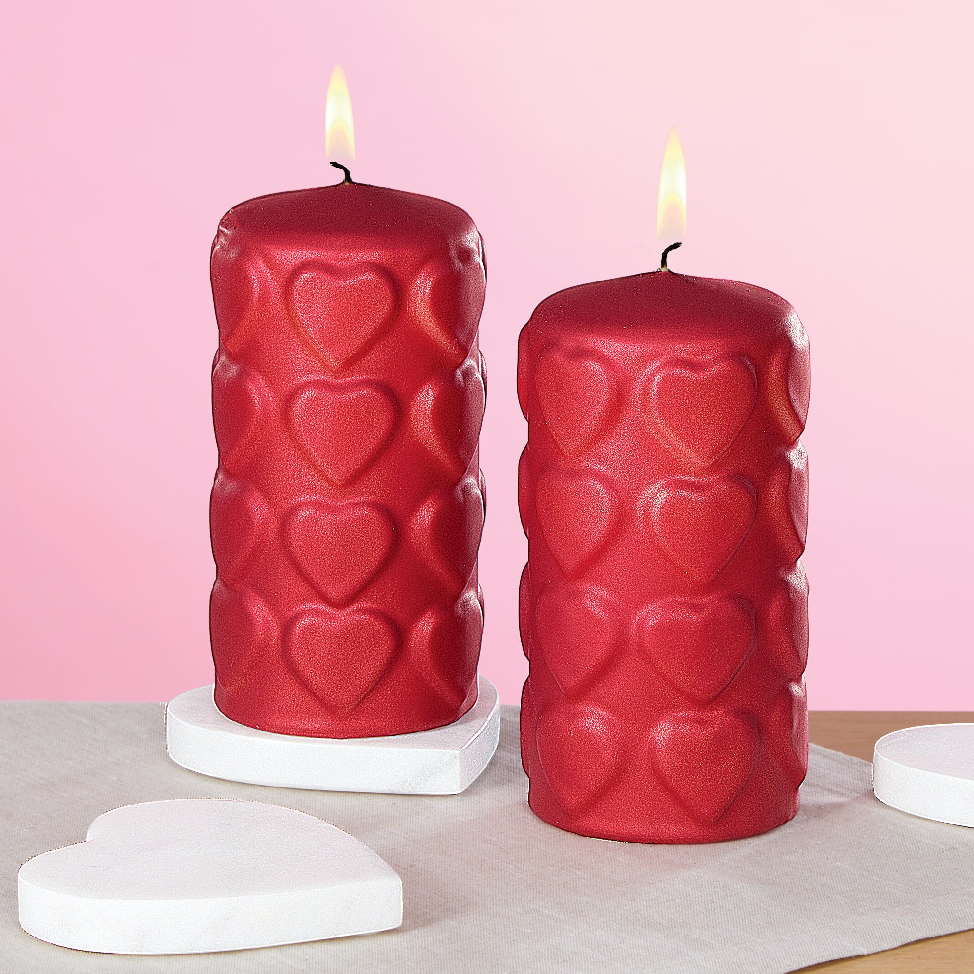 Heart-Filled Pillar Candle