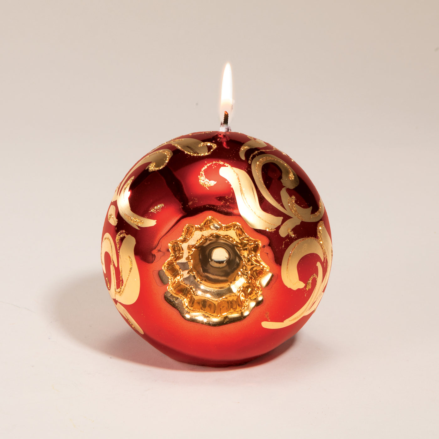 Red & Gold Metallic Holiday Candle