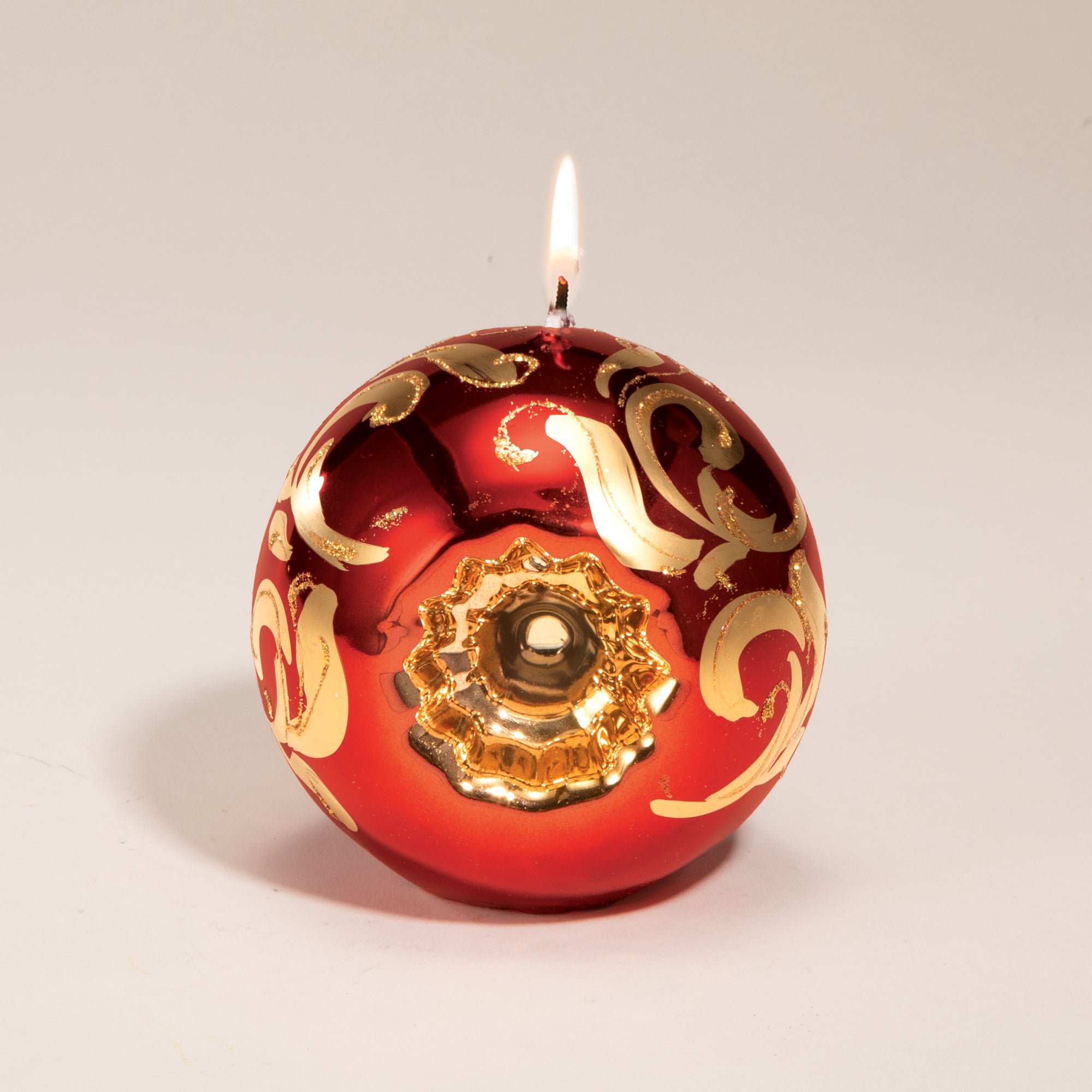 Red & Gold Metallic Holiday Candle