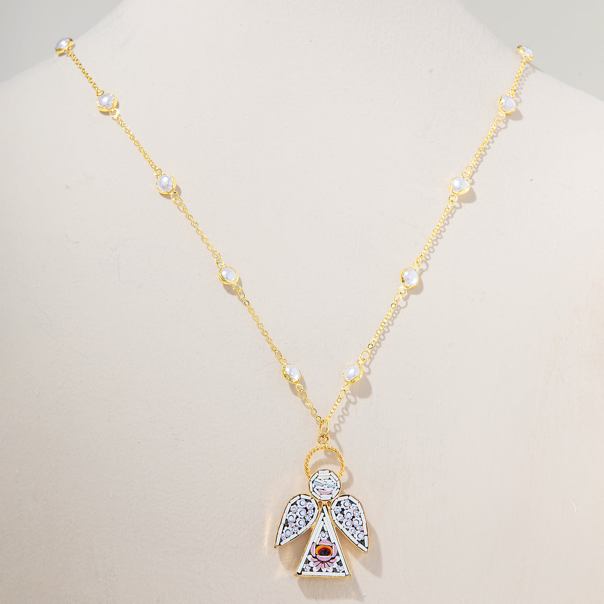 Murano Glass Love & Charm Angel Necklace