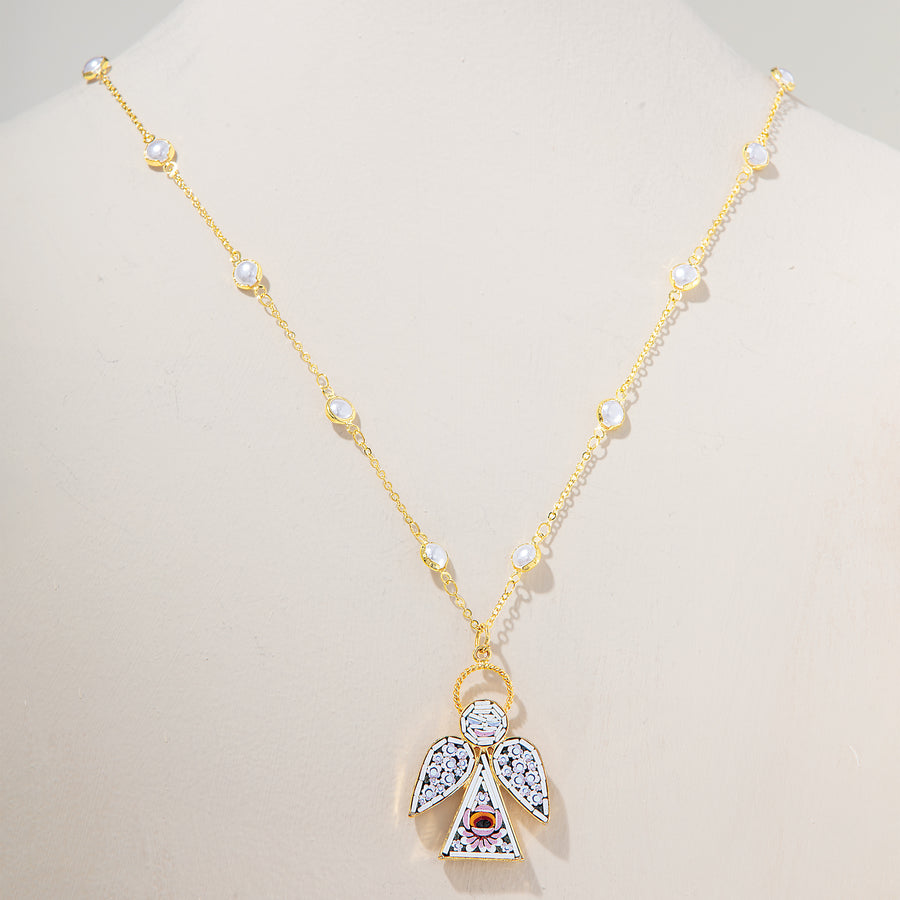 Murano Glass Love & Charm Angel Necklace