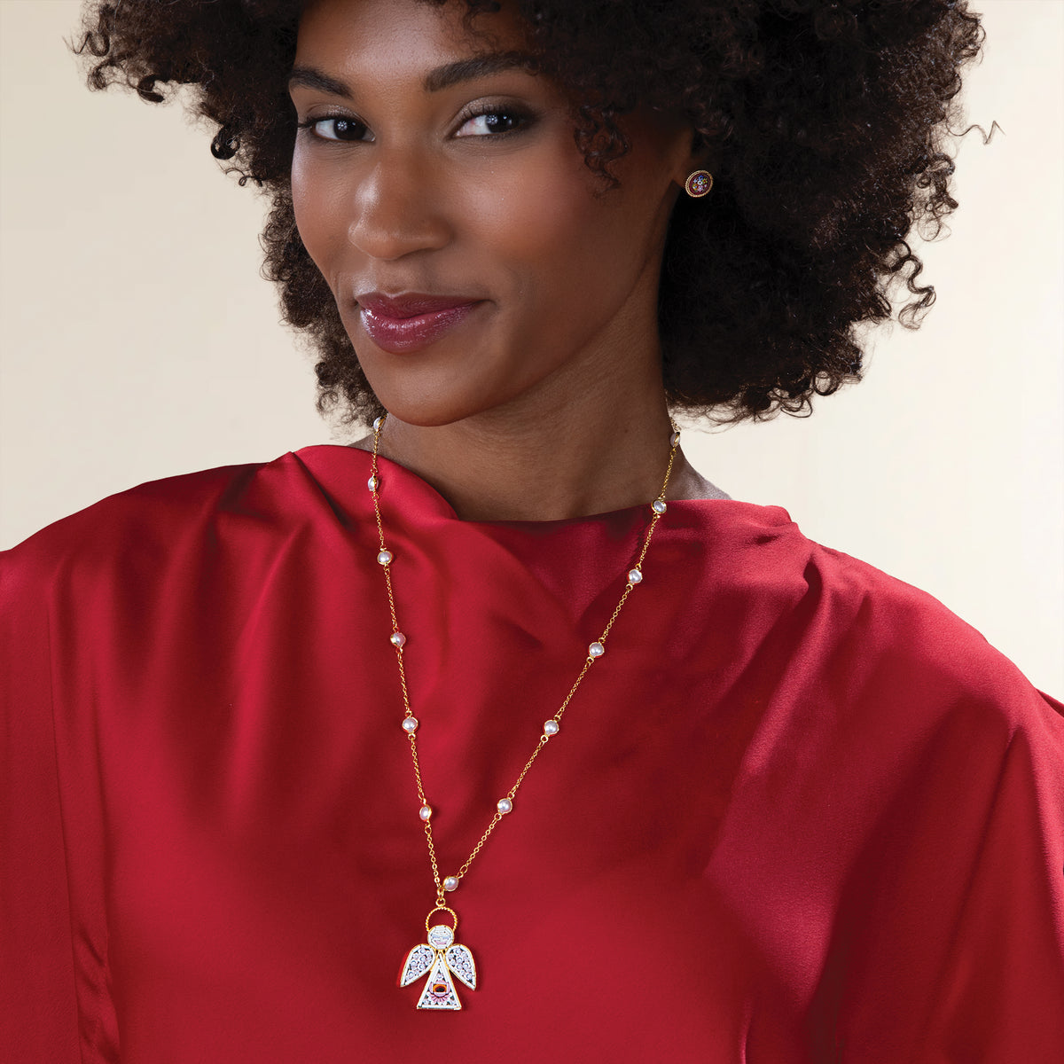 Murano Glass Love & Charm Angel Necklace