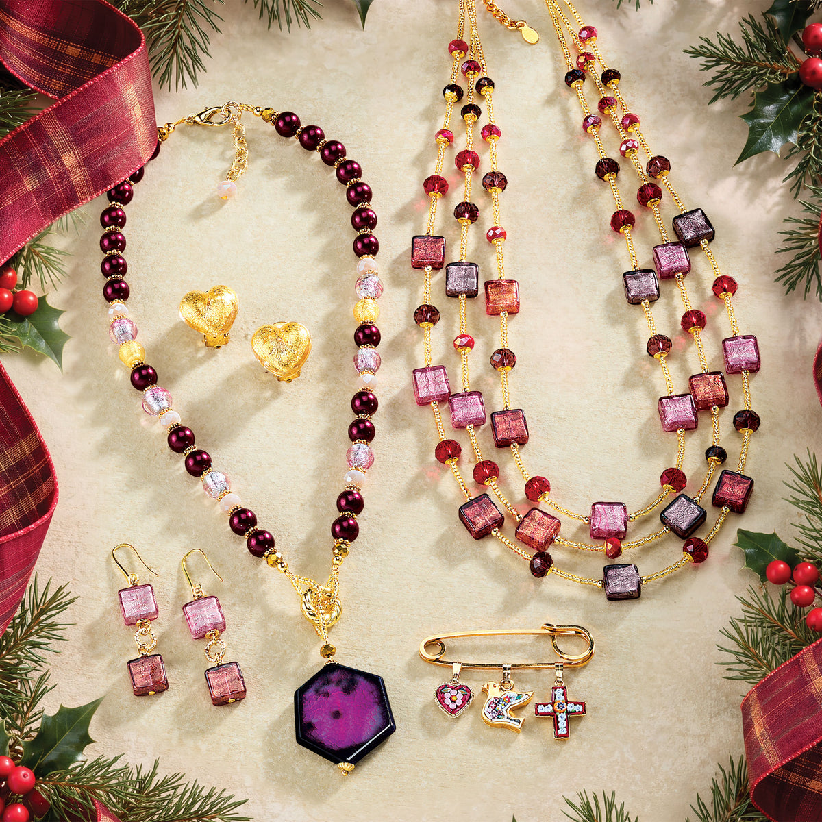 Murano Glass & Opulent Agate Pendant Necklace (Preorder)