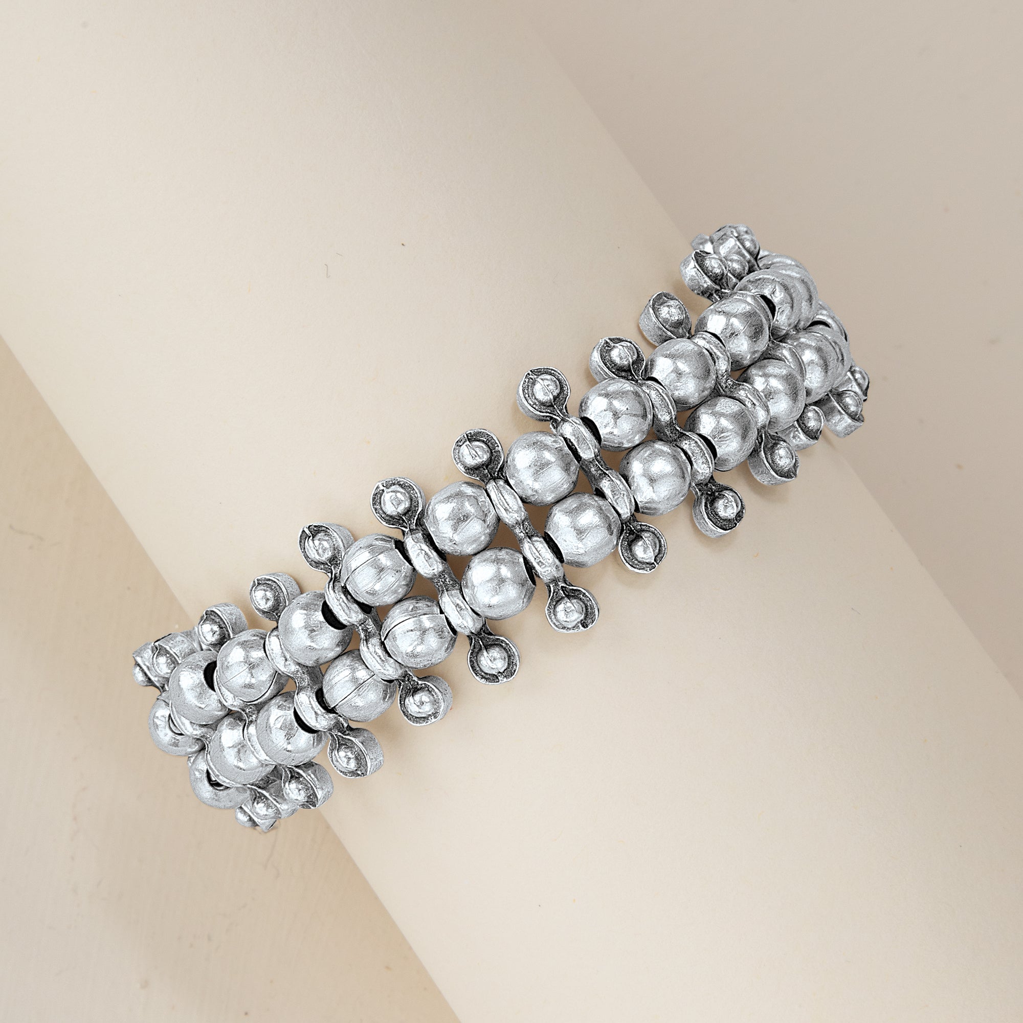 Turkish Pewter Dotted Bracelet