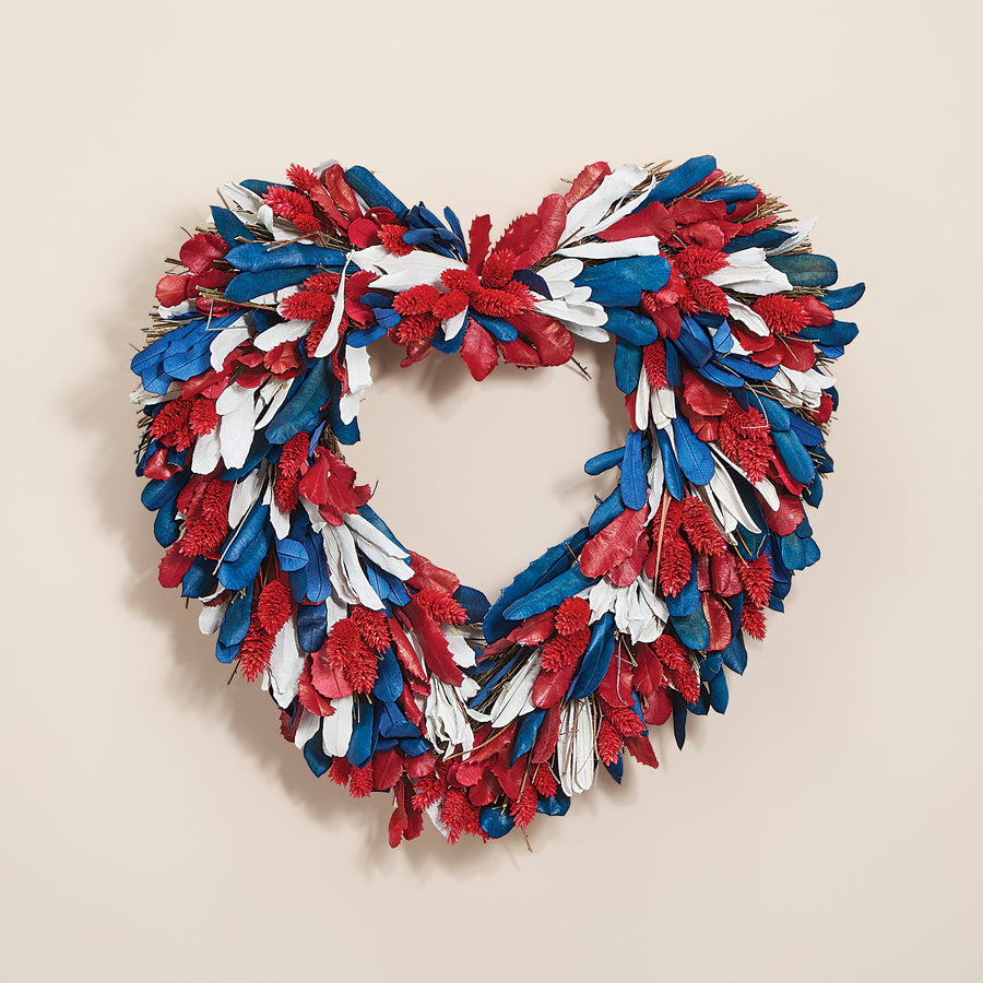 Americana-Inspired Heart Wreath