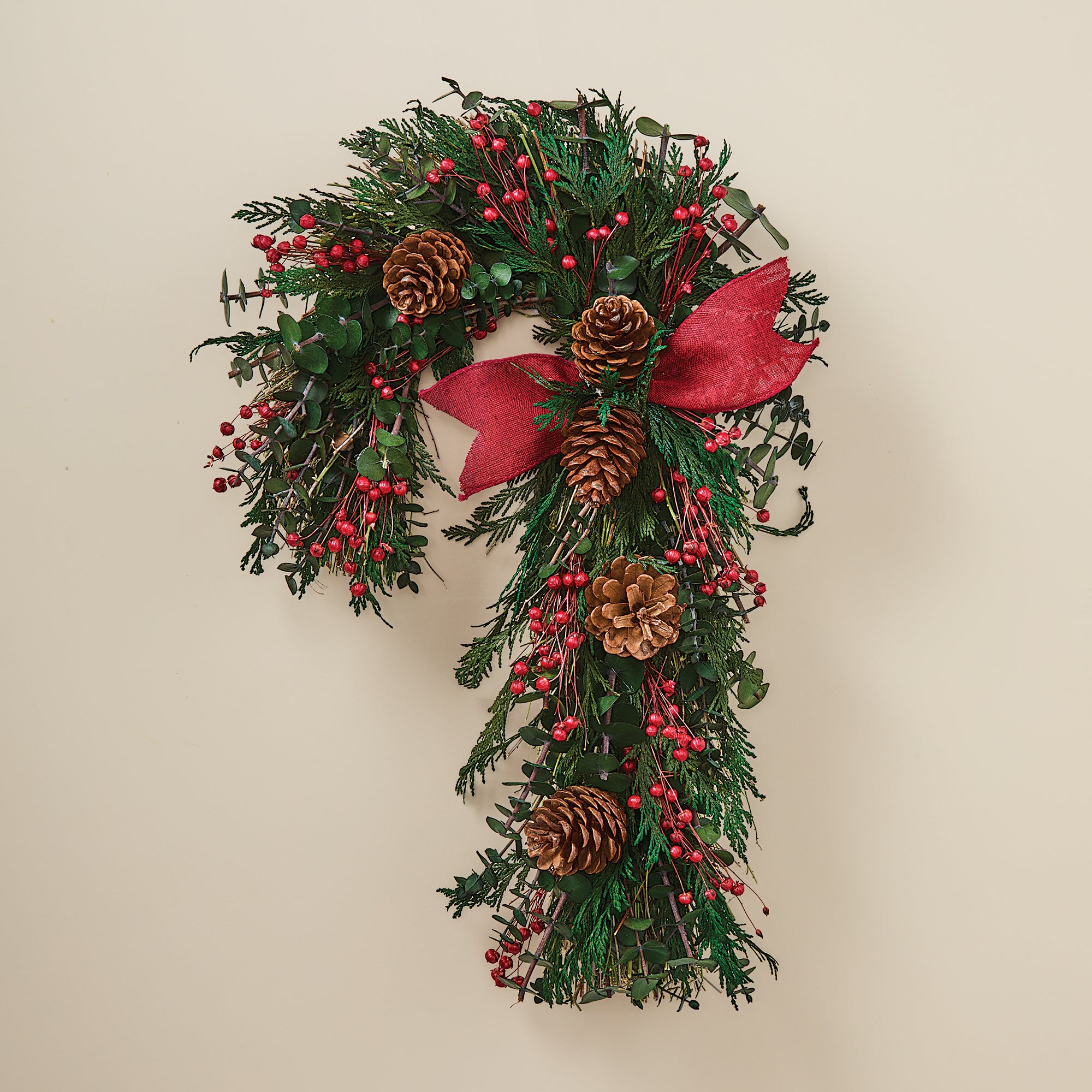 Cedar Candy Cane Wreath