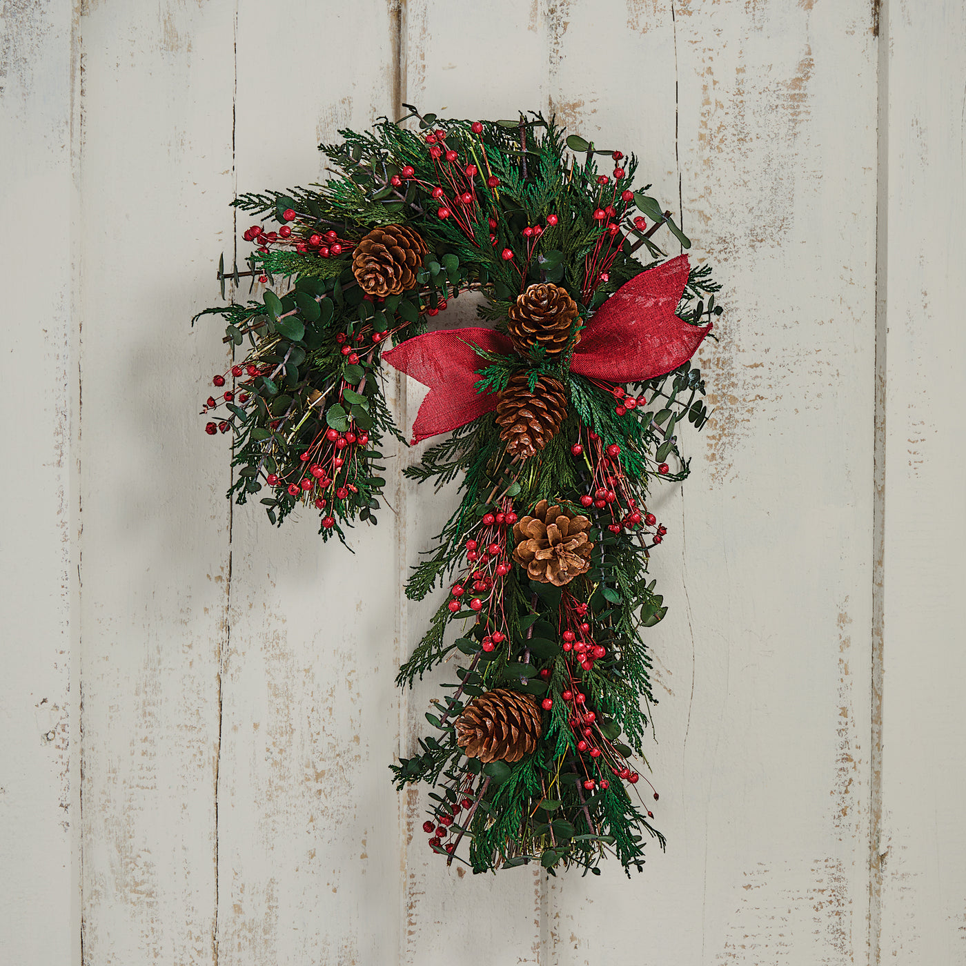 Cedar Candy Cane Wreath