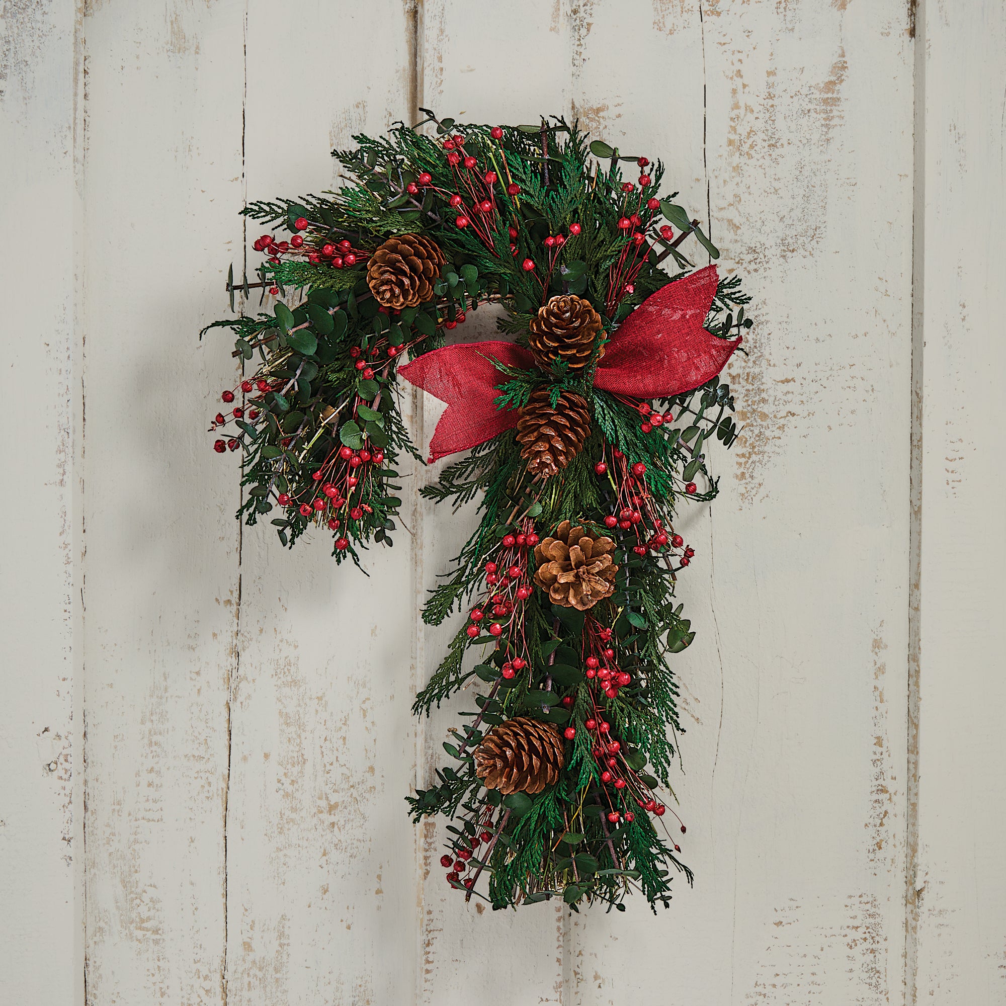 Cedar Candy Cane Wreath