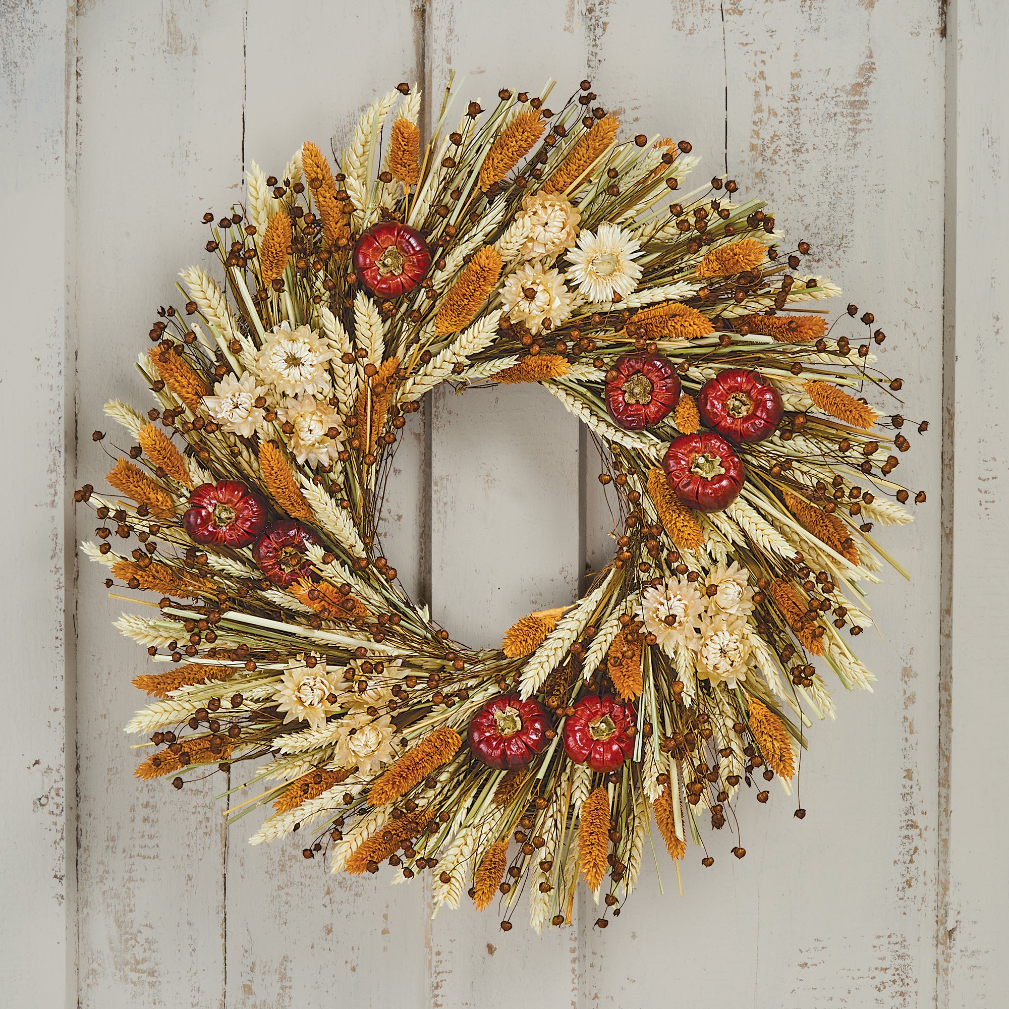 Pumpkins & Florals Wreath