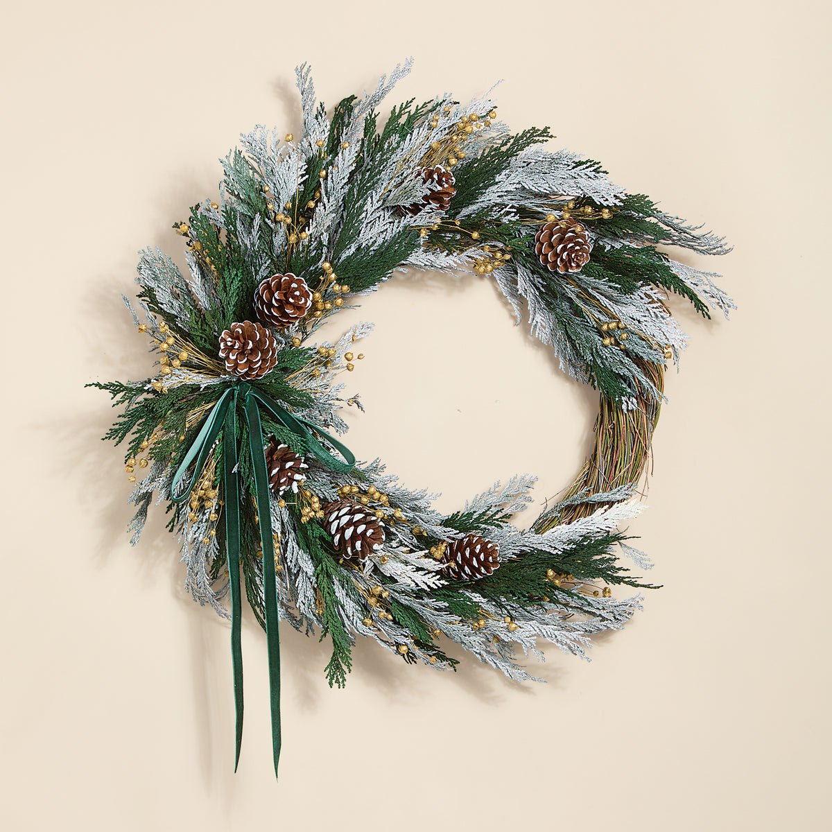 Snowy Cedar & Pinecones Wreath (Preorder)