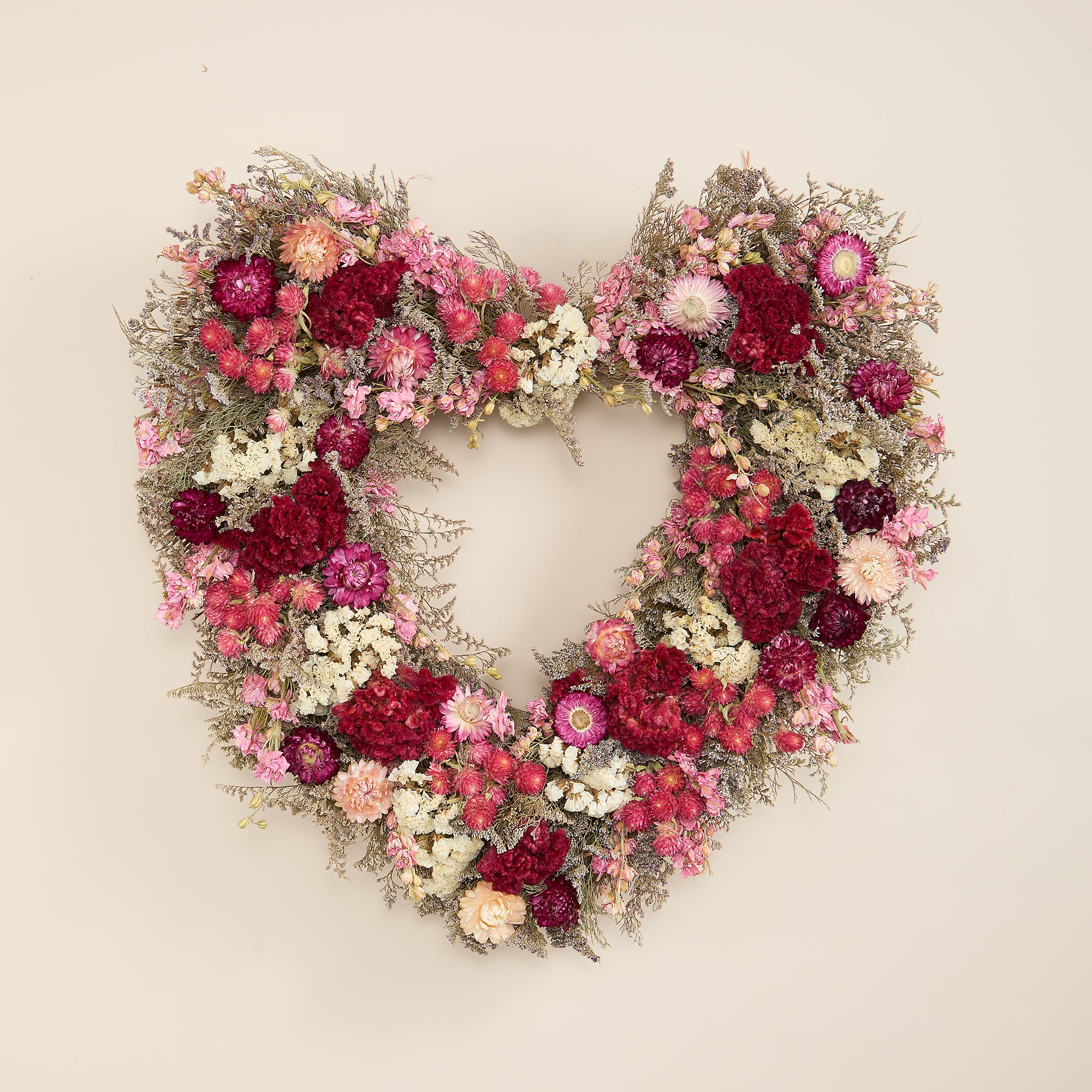 Lacy Larkspur Heart Wreath
