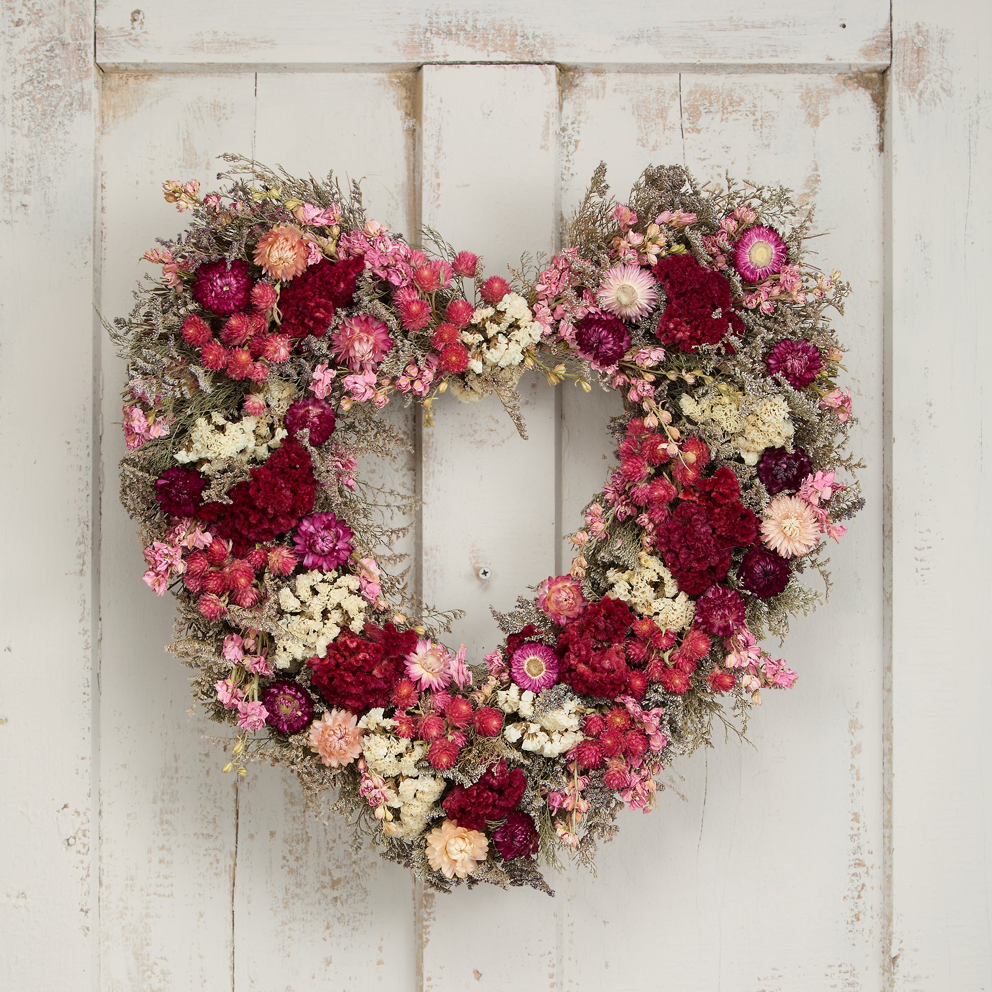 Lacy Larkspur Heart Wreath