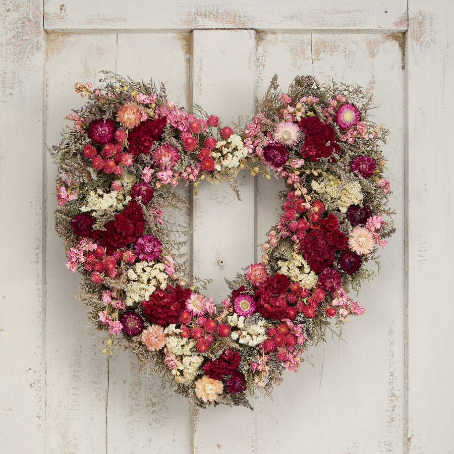 Lacy Larkspur Heart Wreath