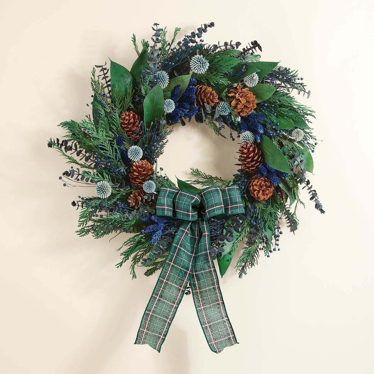 Thistletoe & Tartan Holiday Wreath