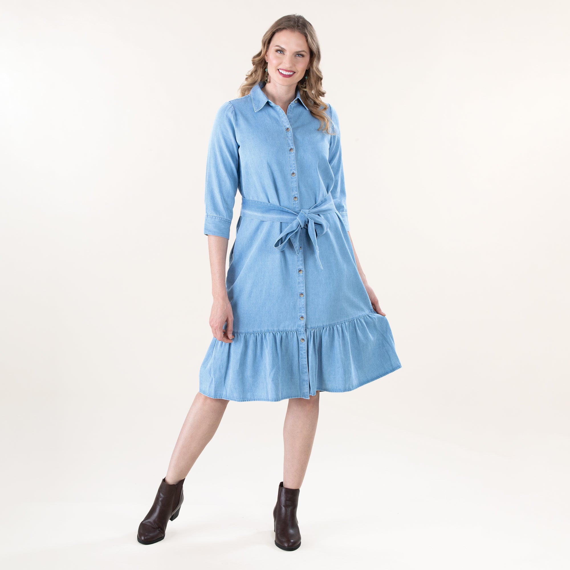 Darling in Light Blue Denim Dress