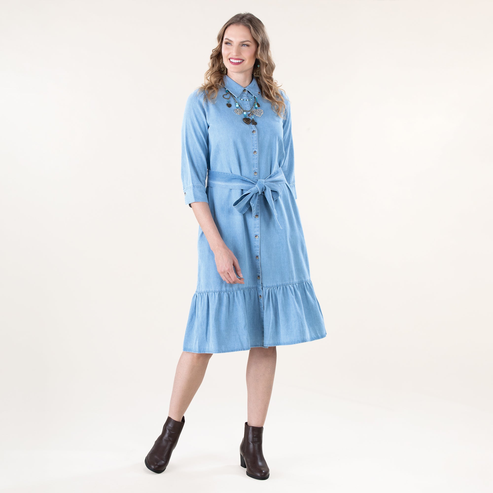 Darling in Light Blue Denim Dress