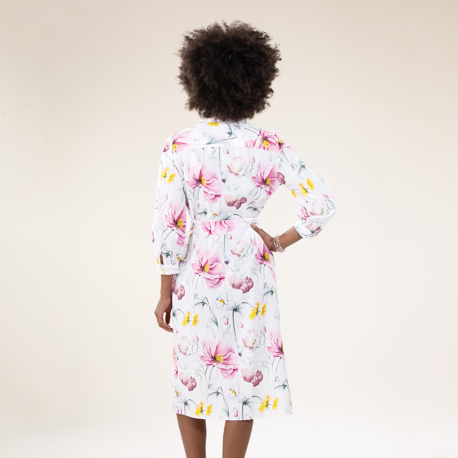 Cheerful Tulips Button-Front Dress