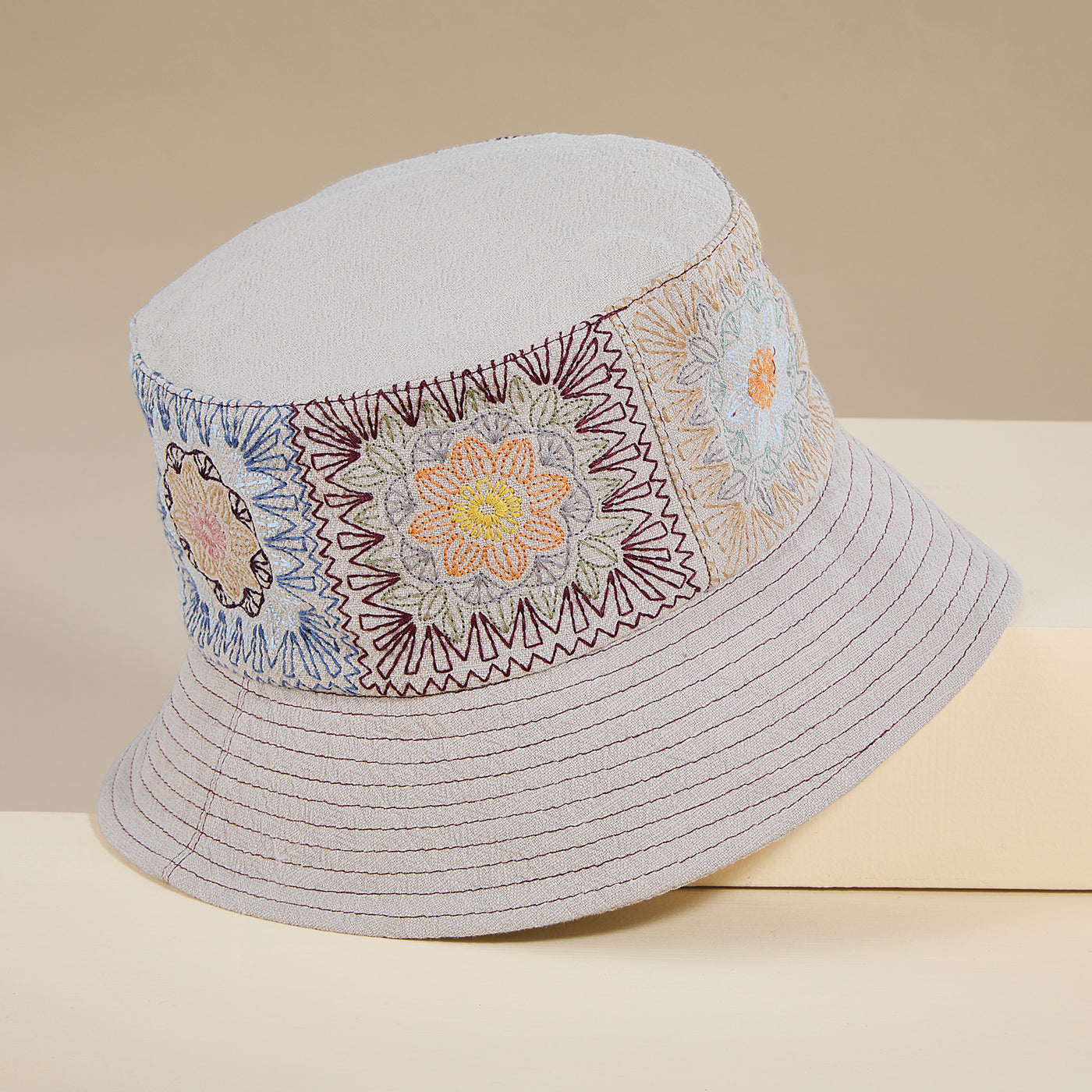 Graziella Tan Italian Linen Bucket Hat
