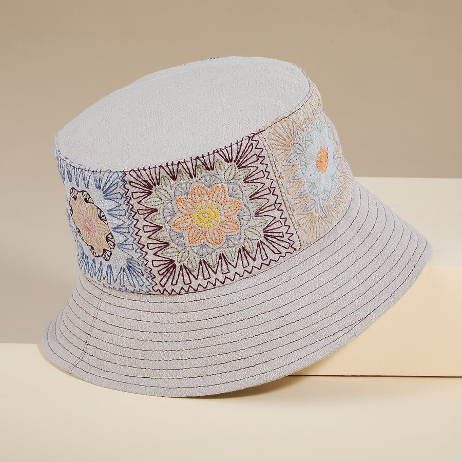 Graziella Tan Italian Linen Bucket Hat