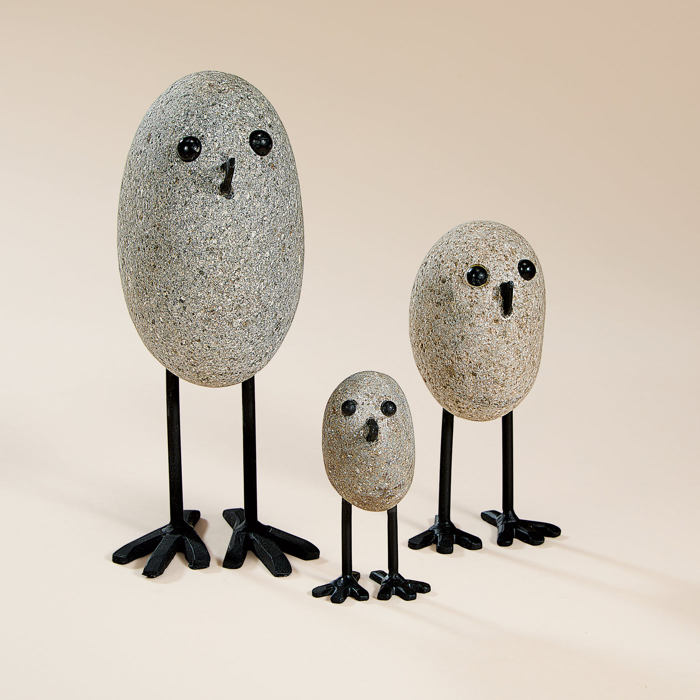 Beach Pebble Birds, Set of 3 (Preorder)