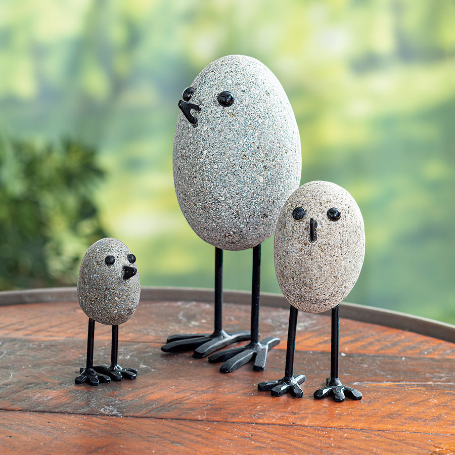 Beach Pebble Birds, Set of 3 (Preorder)