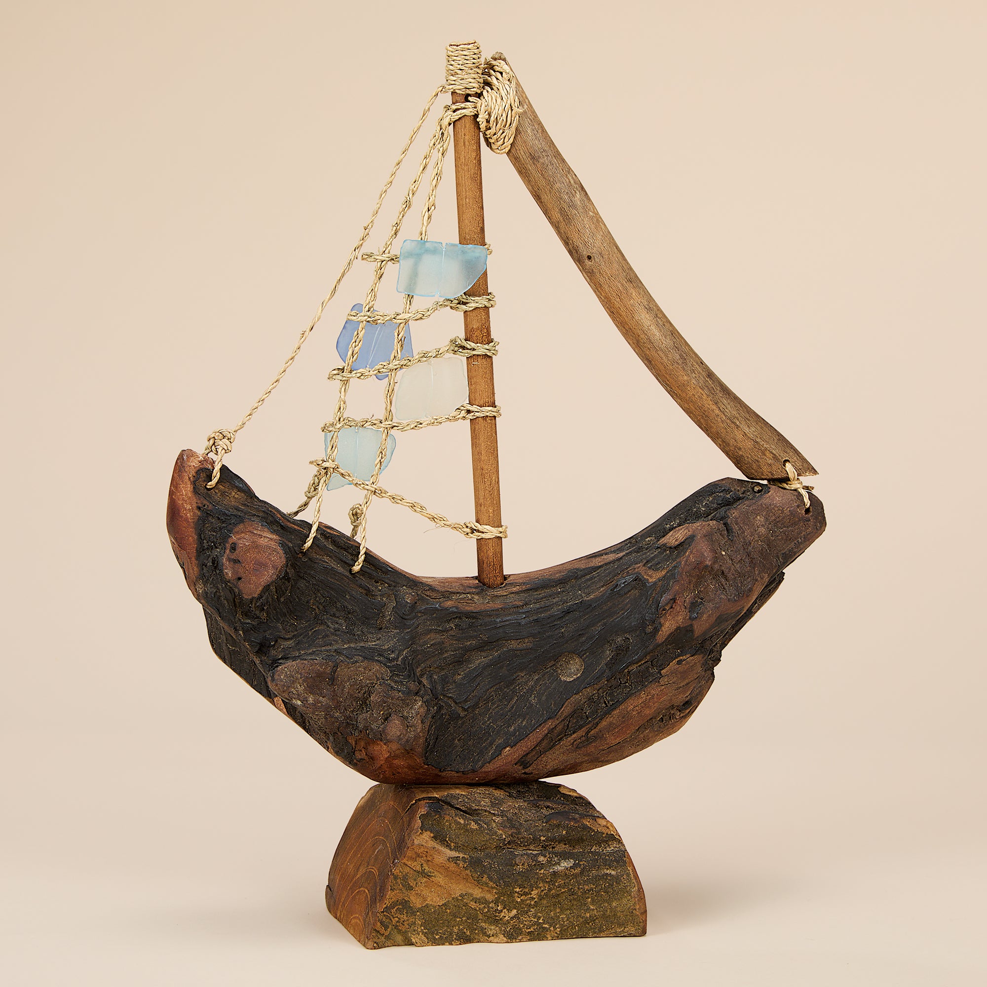 Seaglass & Driftwood Sailboat (Preorder)