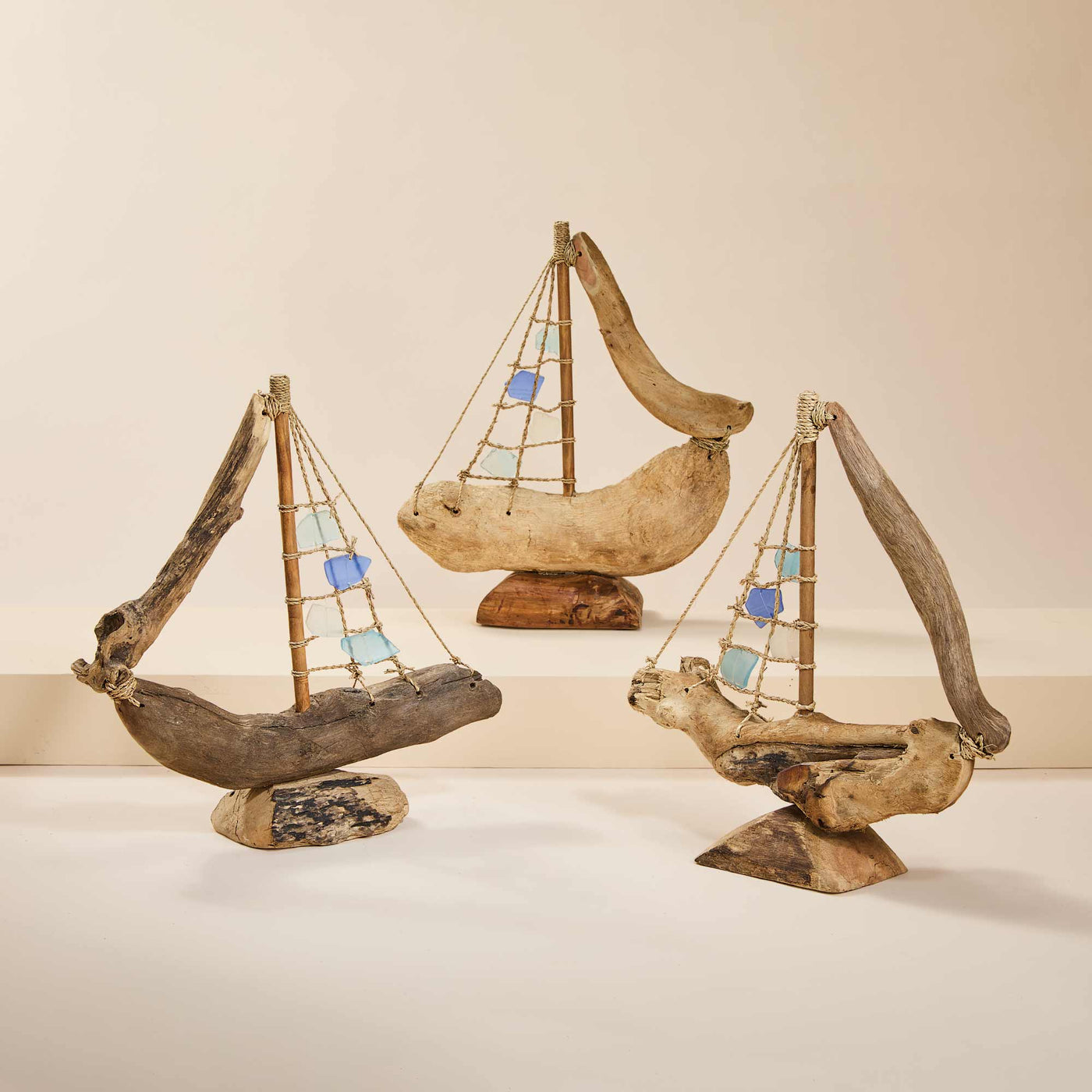 Seaglass & Driftwood Sailboat