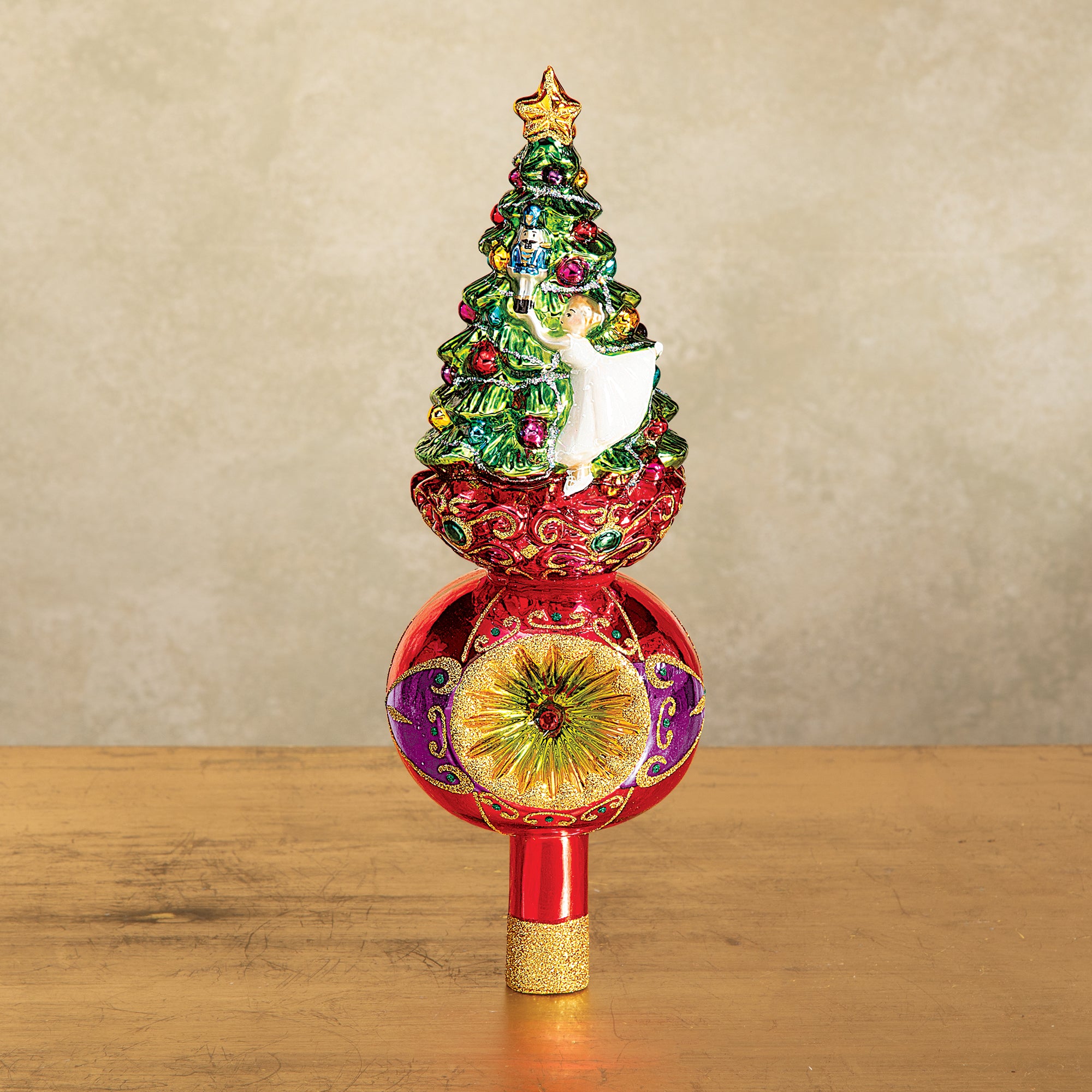 Hand-Blown Glass Christmas Tree Ballerina Tree Topper (Preorder)