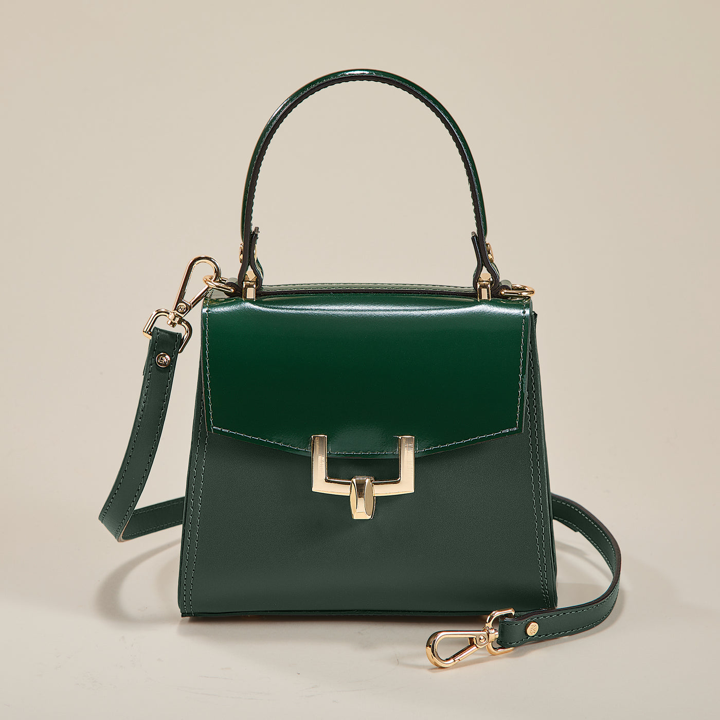 Cipressa Green Italian Leather Satchel