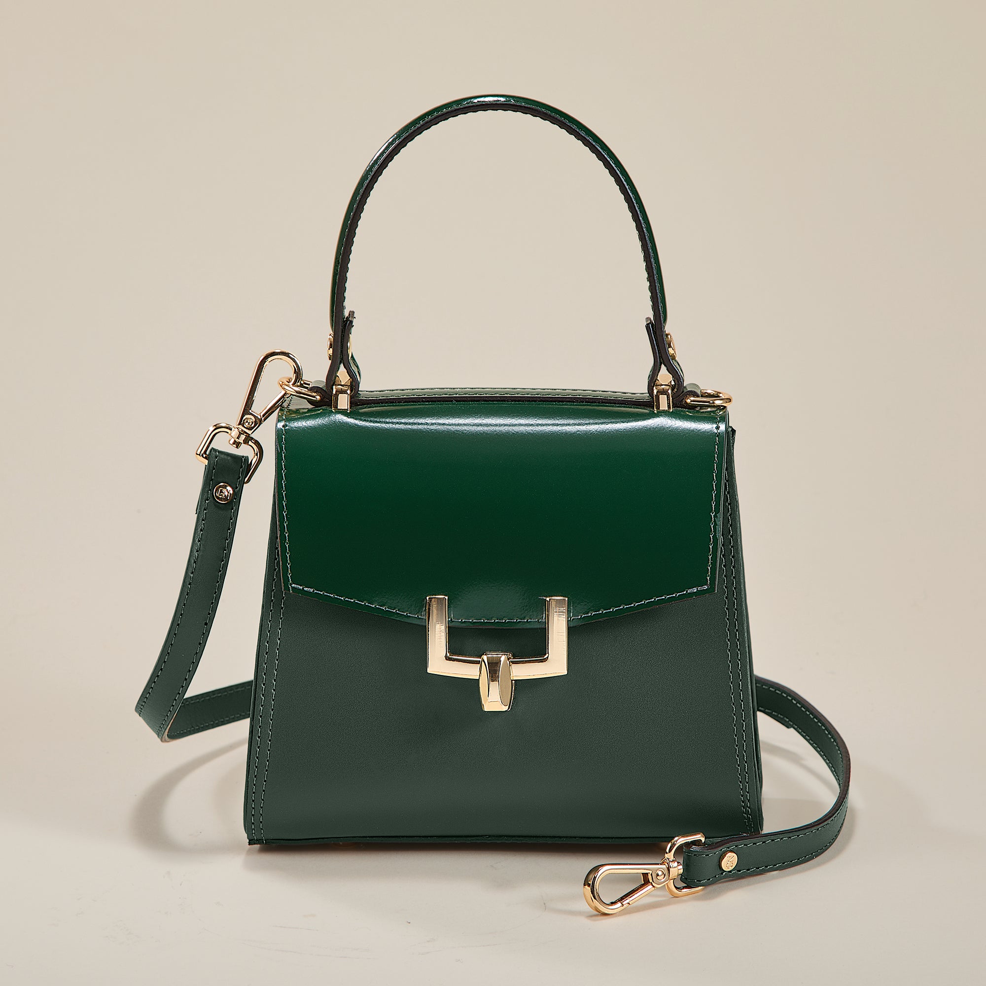 Cipressa Green Italian Leather Satchel