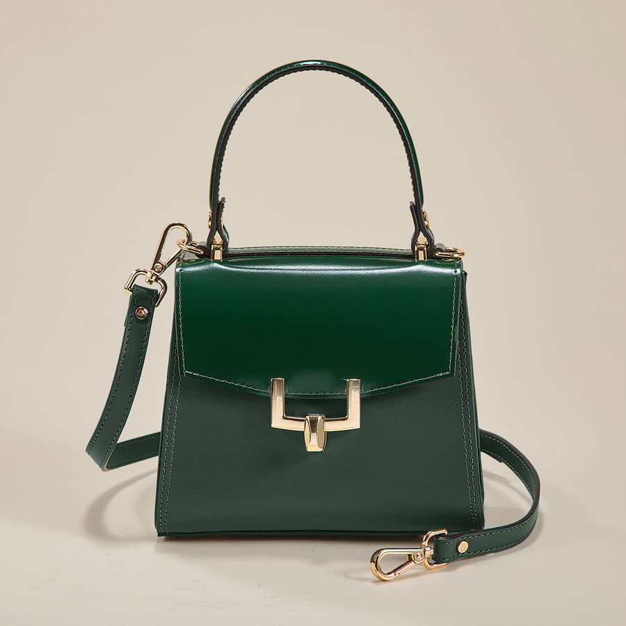 Cipressa Green Italian Leather Satchel