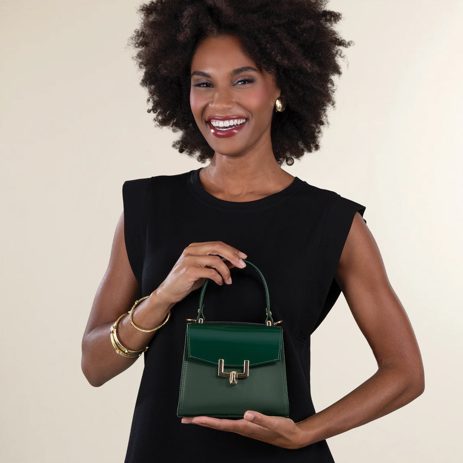 Cipressa Green Italian Leather Satchel