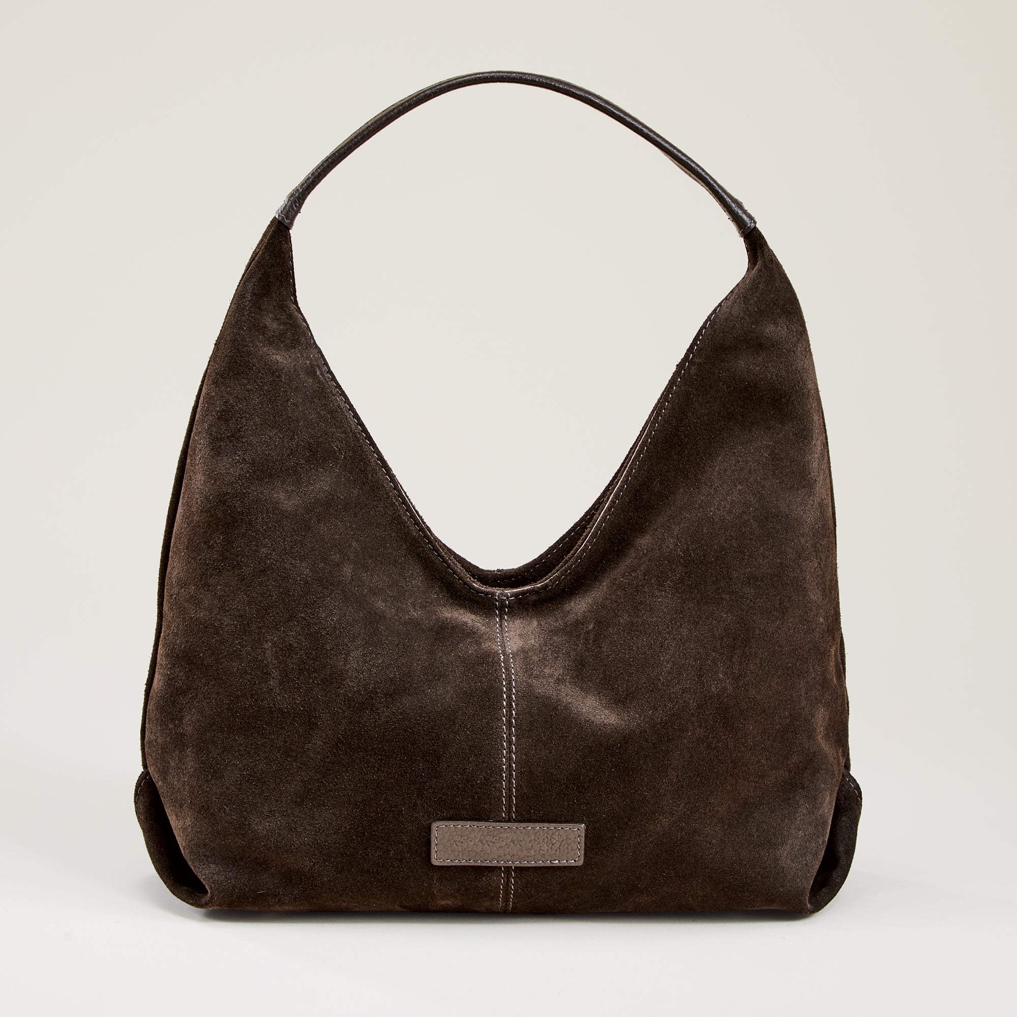 Sarzana Deep Brown Italian Suede Hobo Bag
