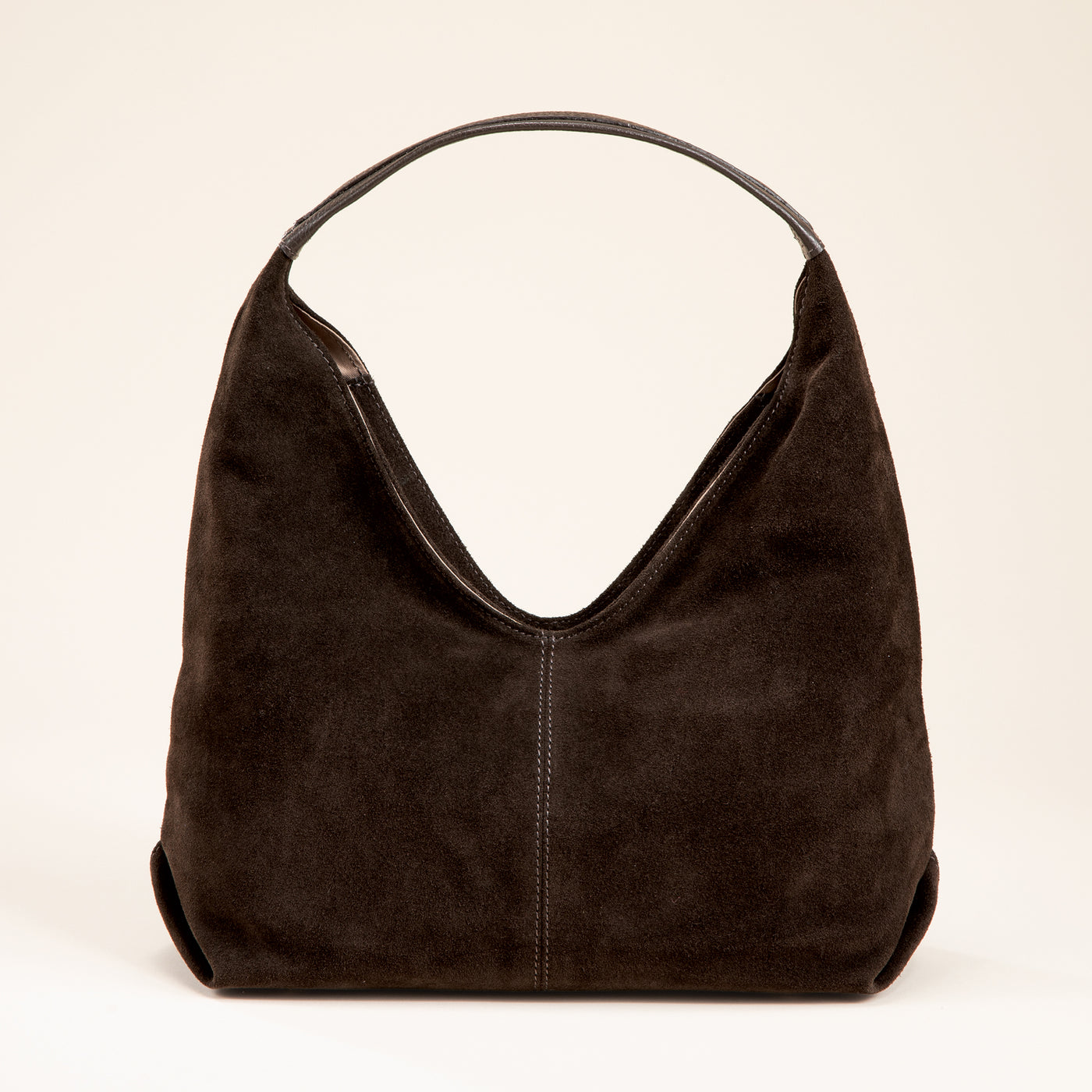 Sarzana Deep Brown Italian Suede Hobo Bag